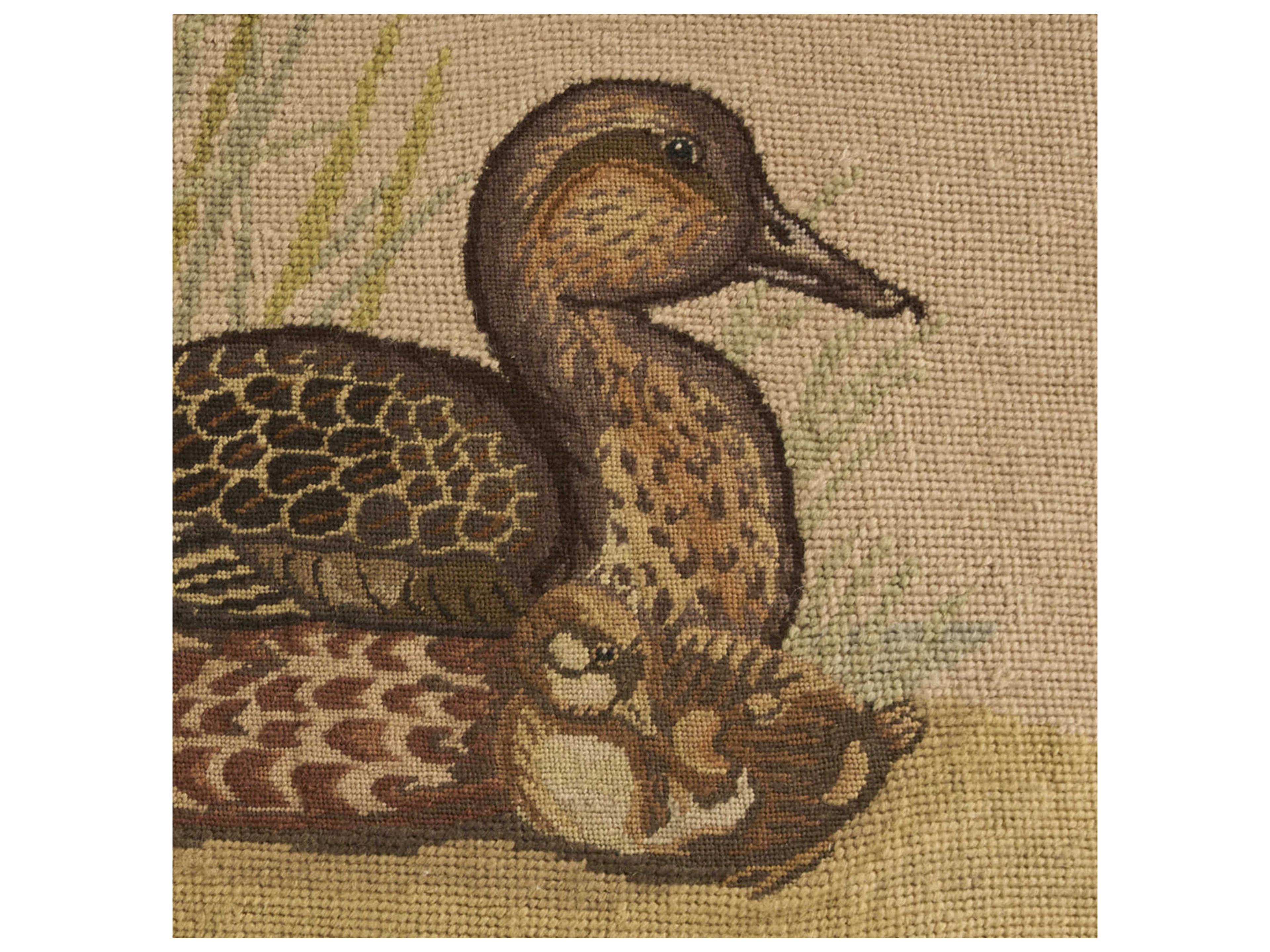 Nourison Mina Victory Vintage Ducks 22" x 26" Beige Pillow