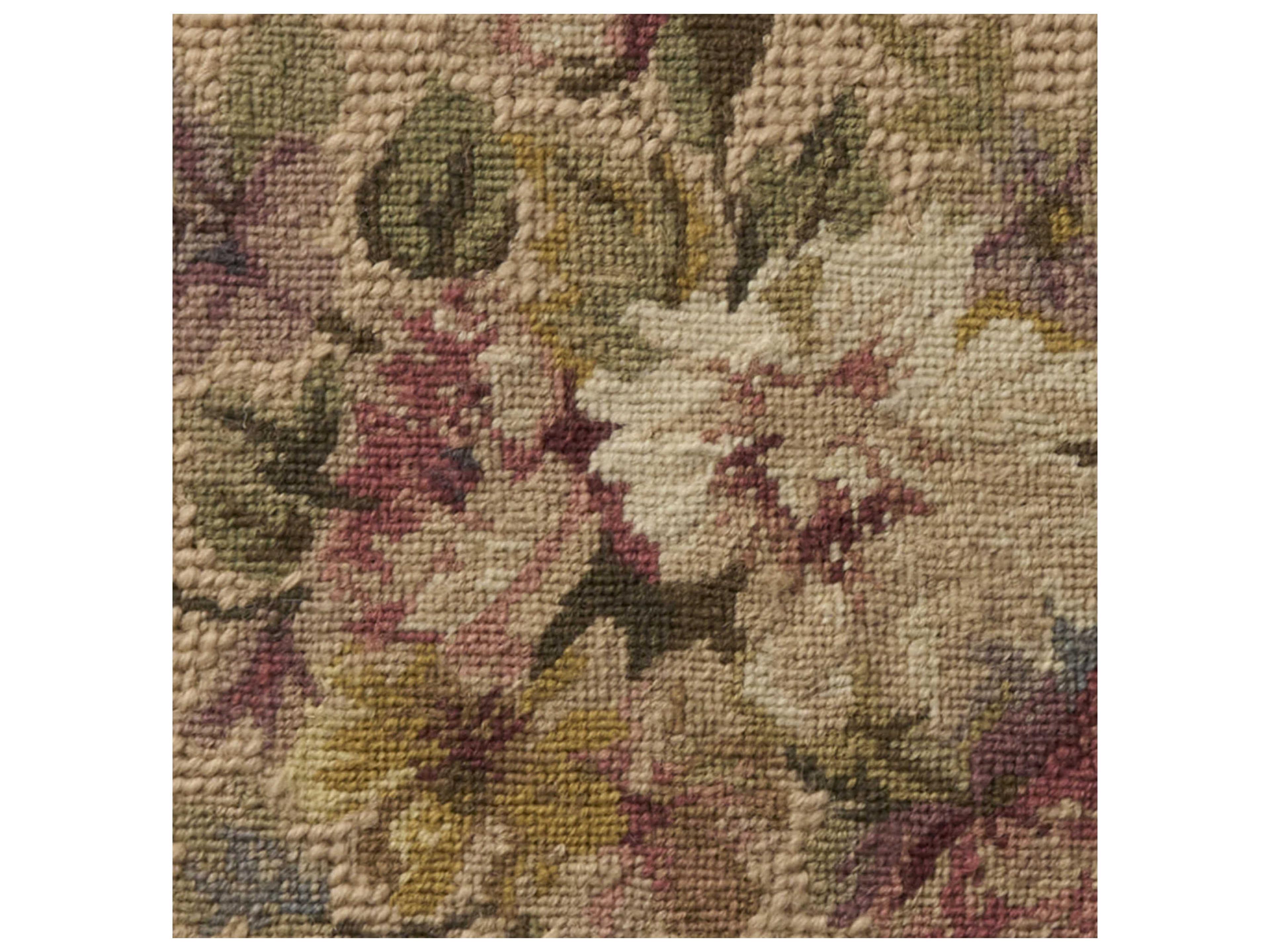 Nourison Mina Victory Vintage Floral 19" x 19" Beige Pillow