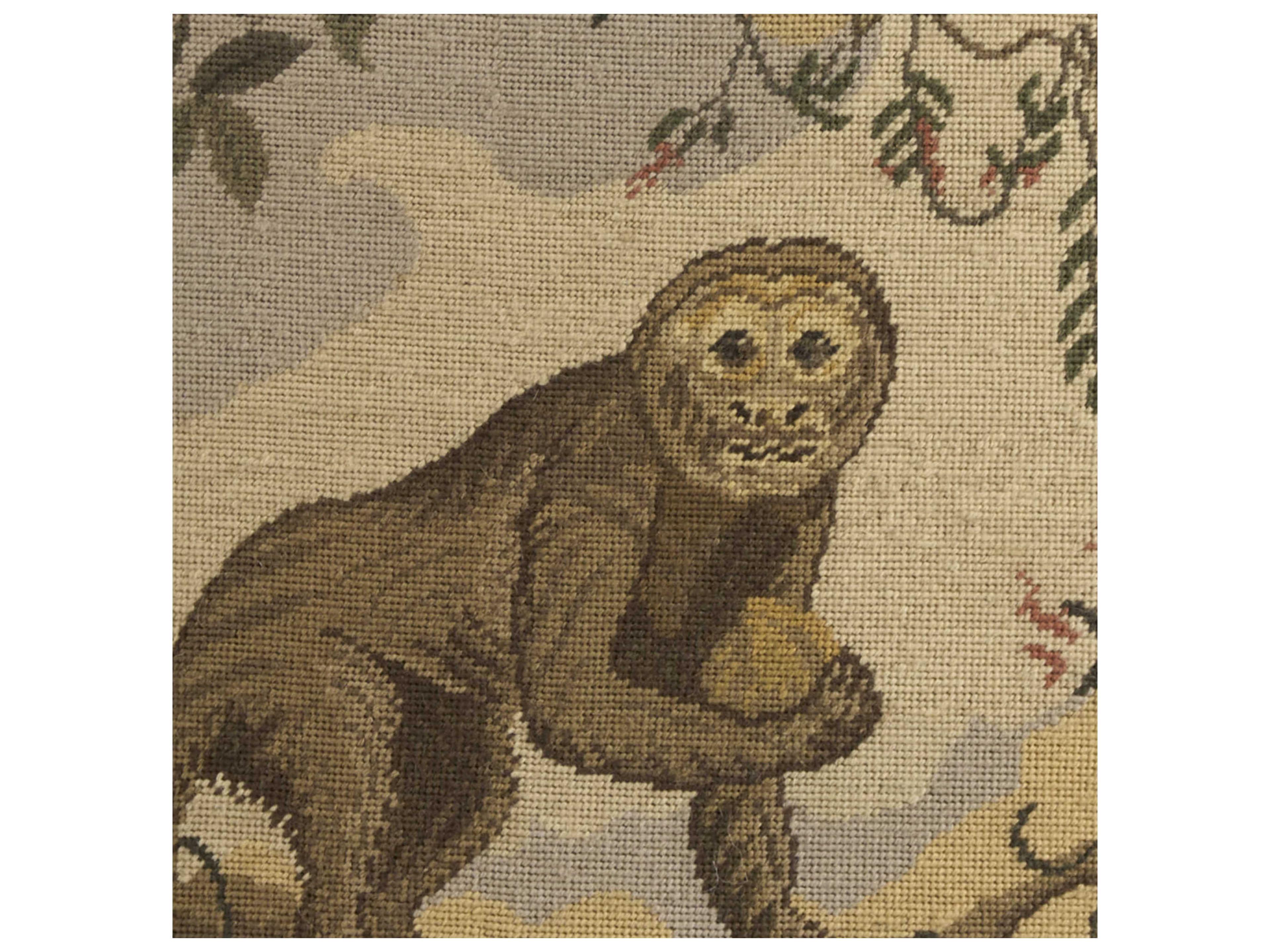 Nourison Mina Victory Vintage Monkey On Branch 21" x 24" Multicolor Pillow