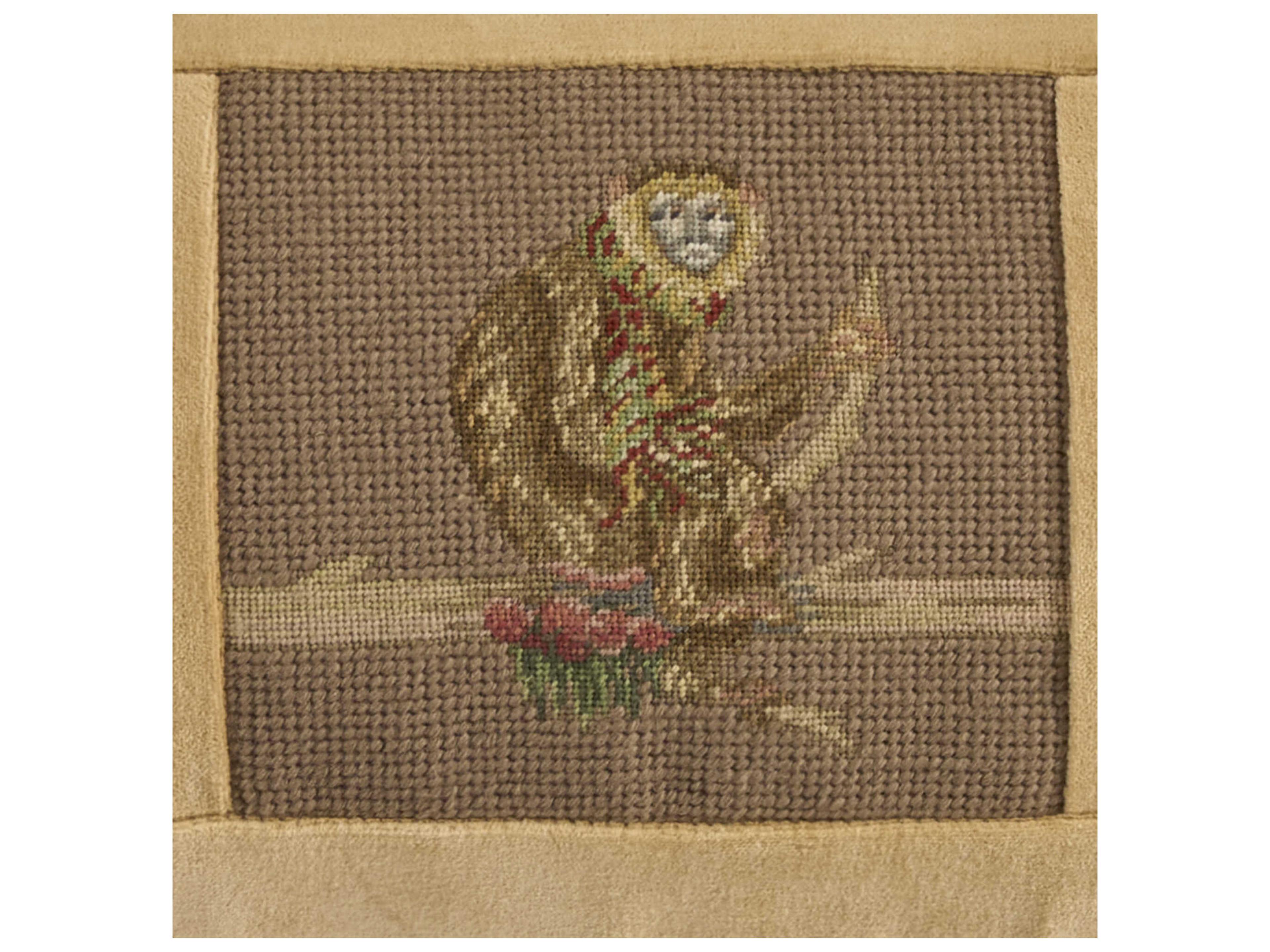 Nourison Mina Victory Vintage Monkey On Branch 12" x 30" Taupe Pillow