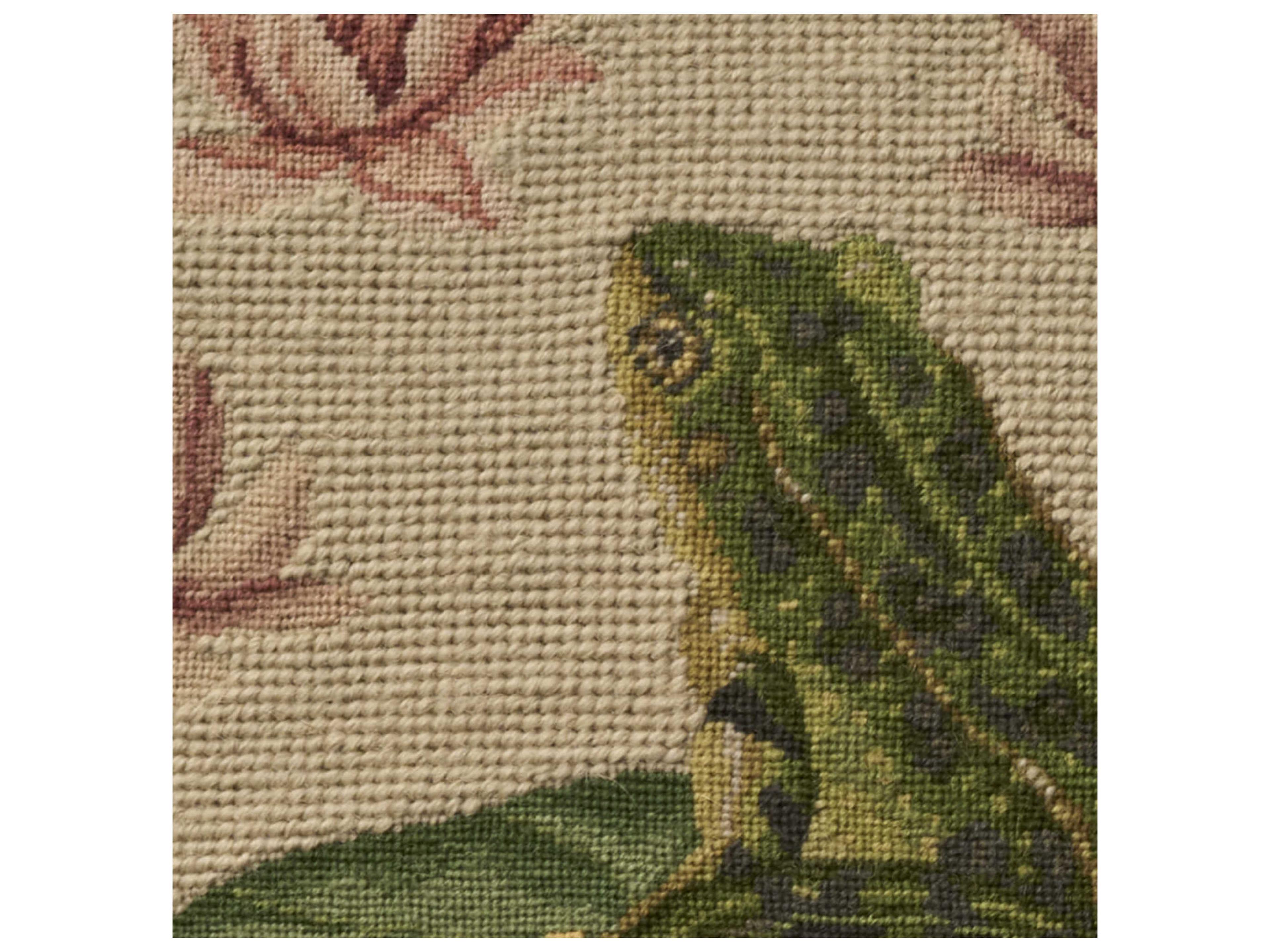 Nourison Mina Victory Vintage Frog 18" x 18" Seafoam Pillow