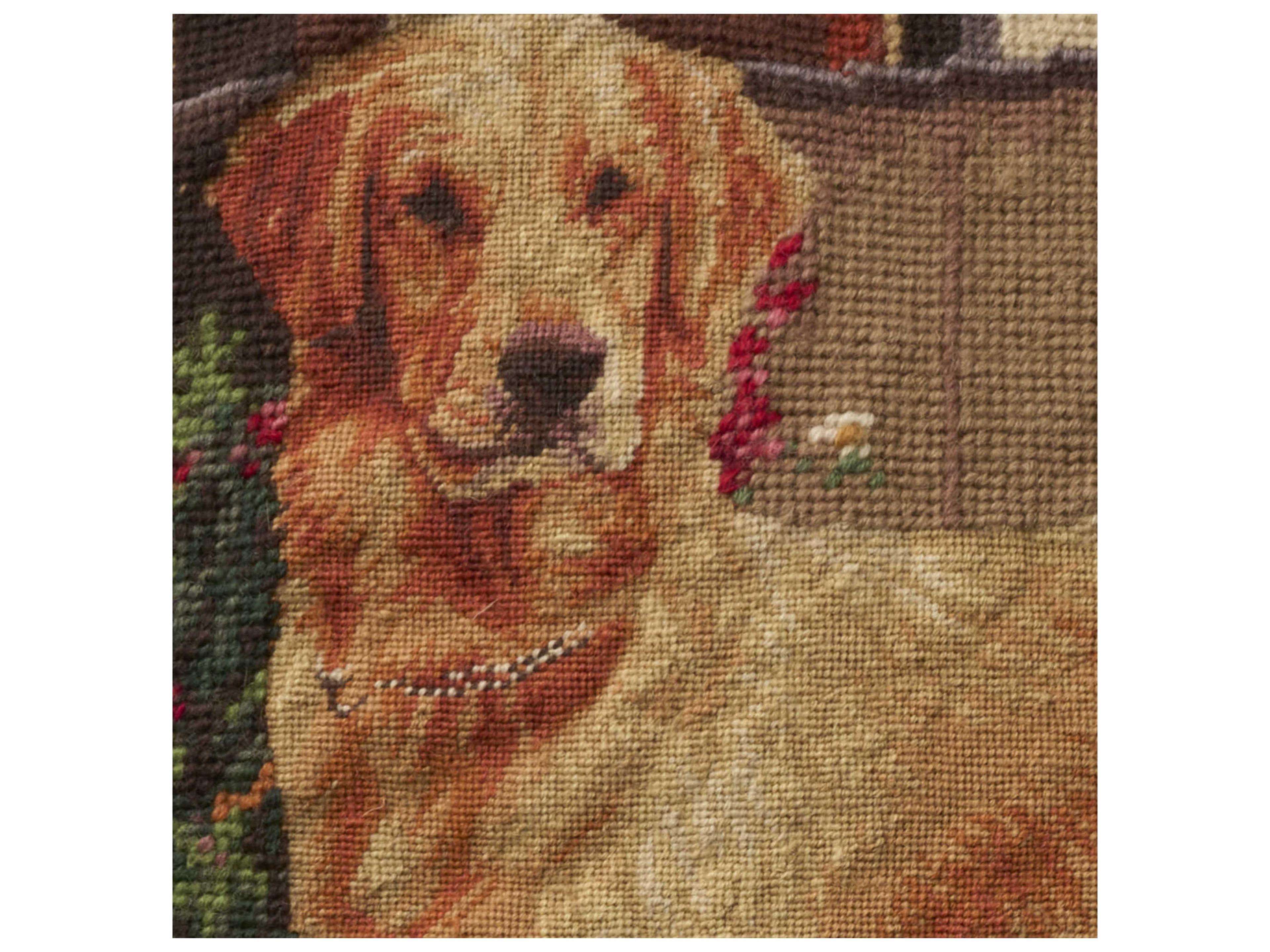 Nourison Mina Victory Vintage Golden Retriever 20" x 20" Multicolor Pillow