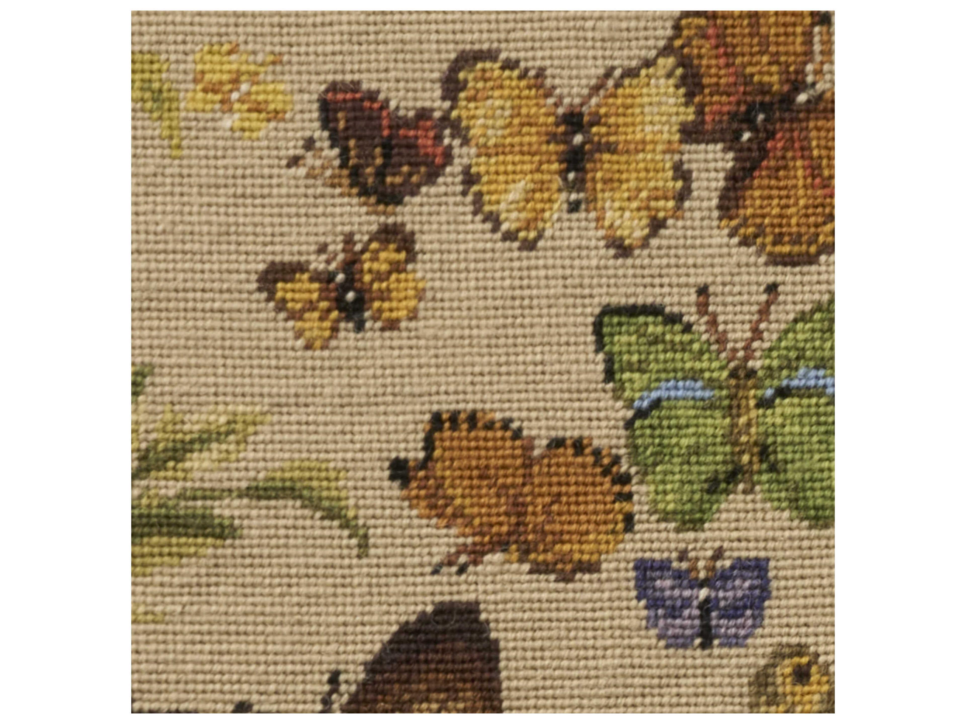 Nourison Mina Victory Vintage Butterflies 18" x 18" Beige Pillow