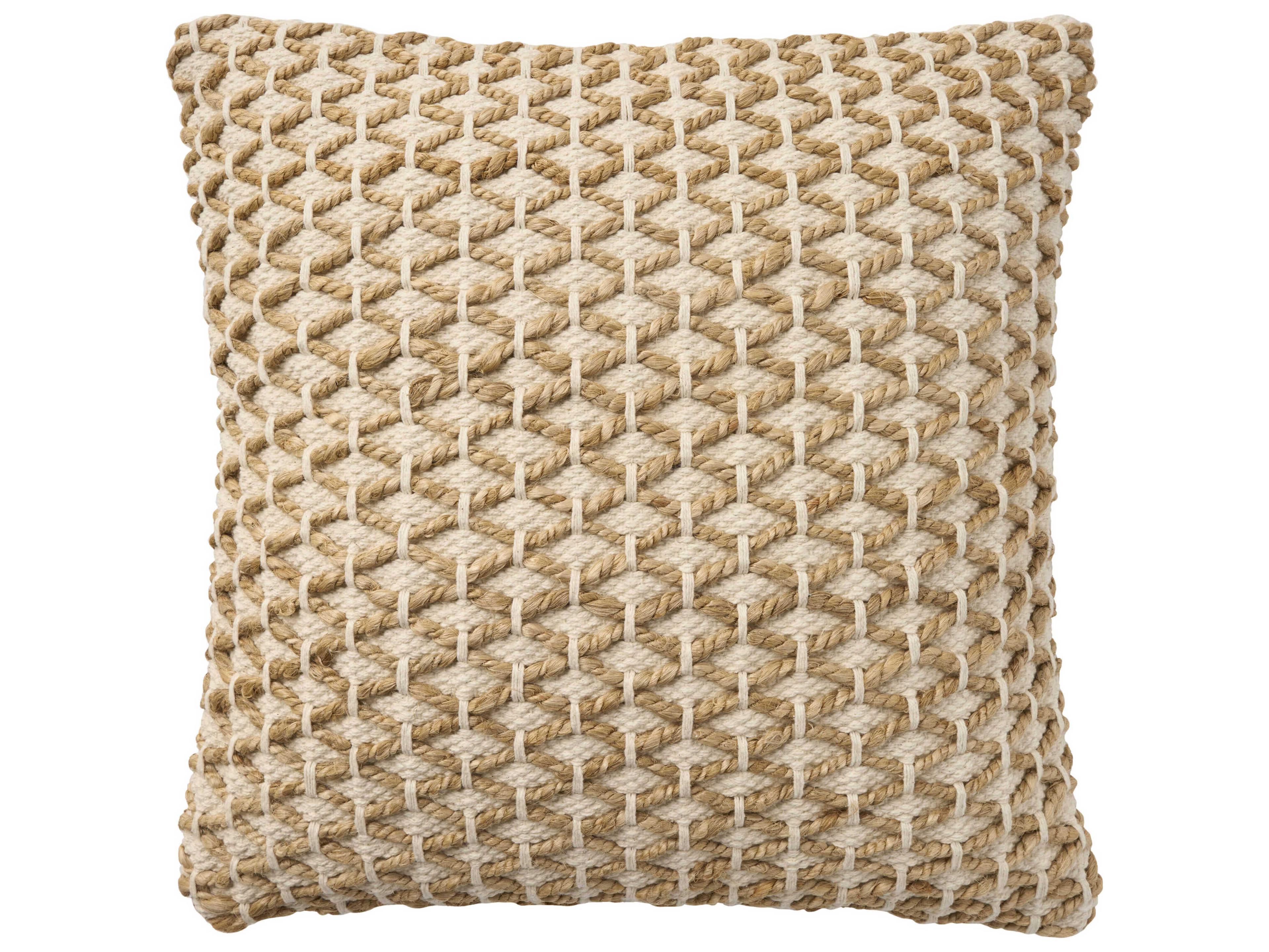 Lifestyle Jute & Cotton Weave Throw Pillow