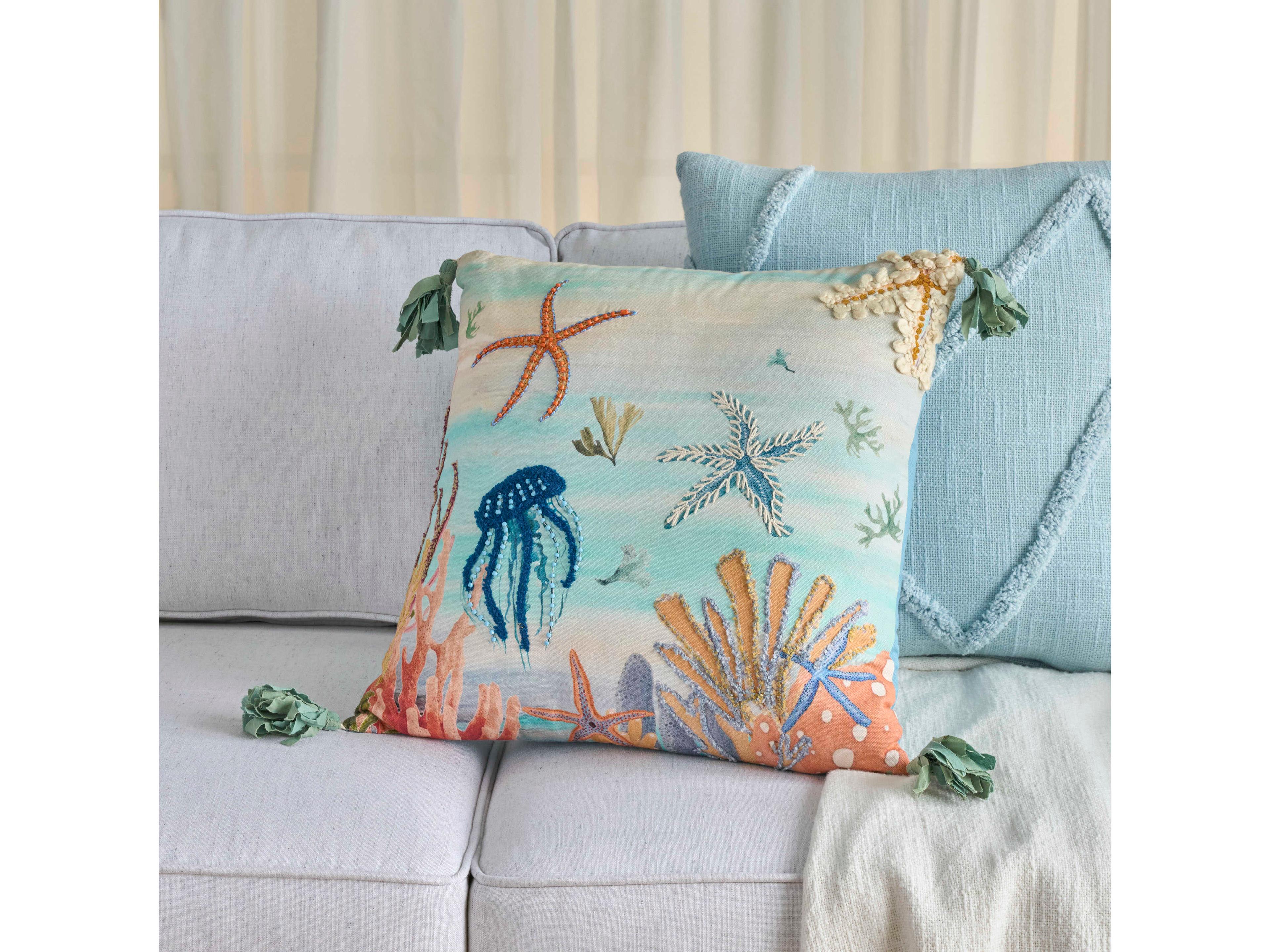 Nourison Mina Victory Coastal Under The Sea Pillow