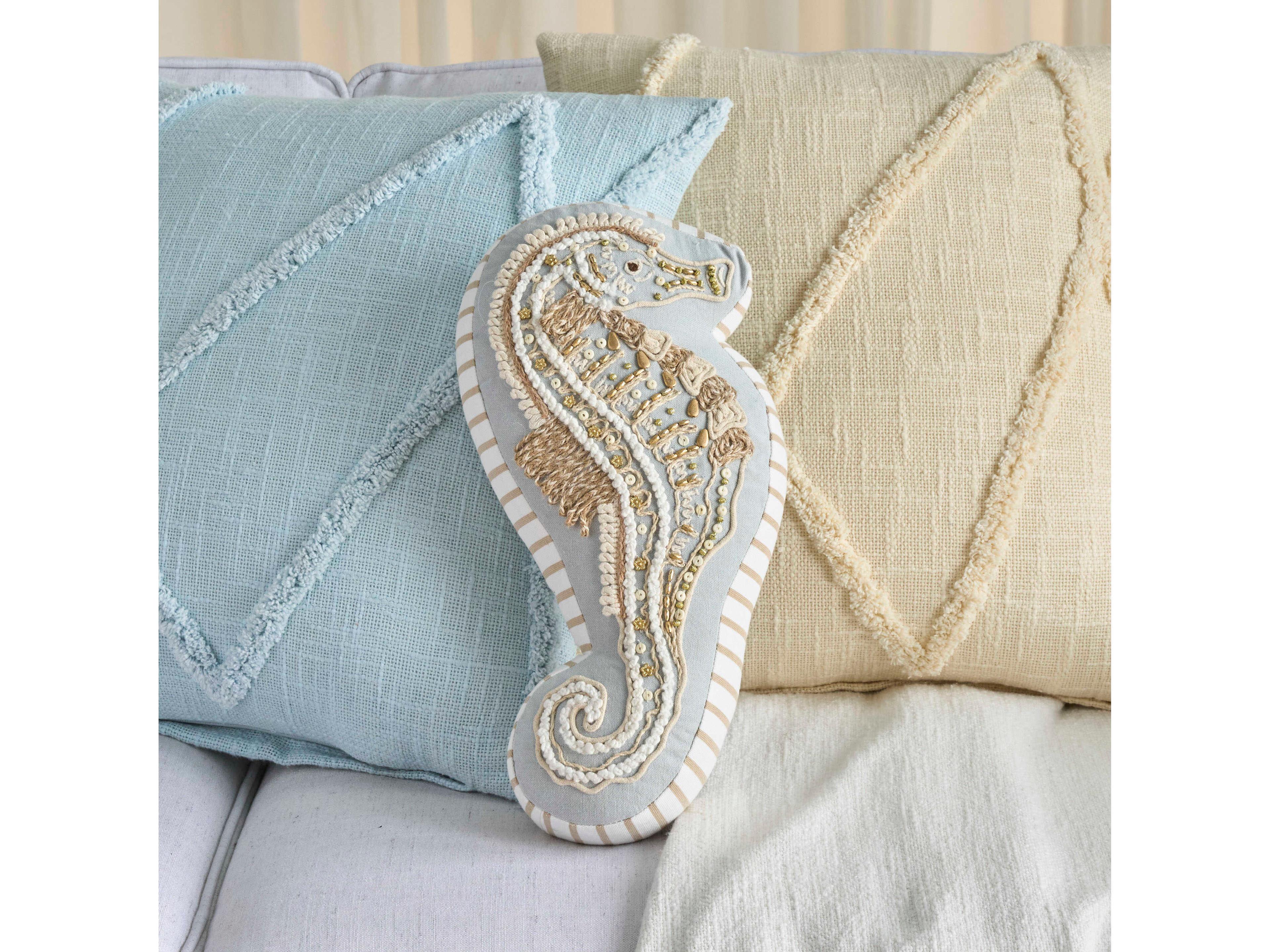 Nourison Mina Victory Coastal Embellished Seahorse Pillow