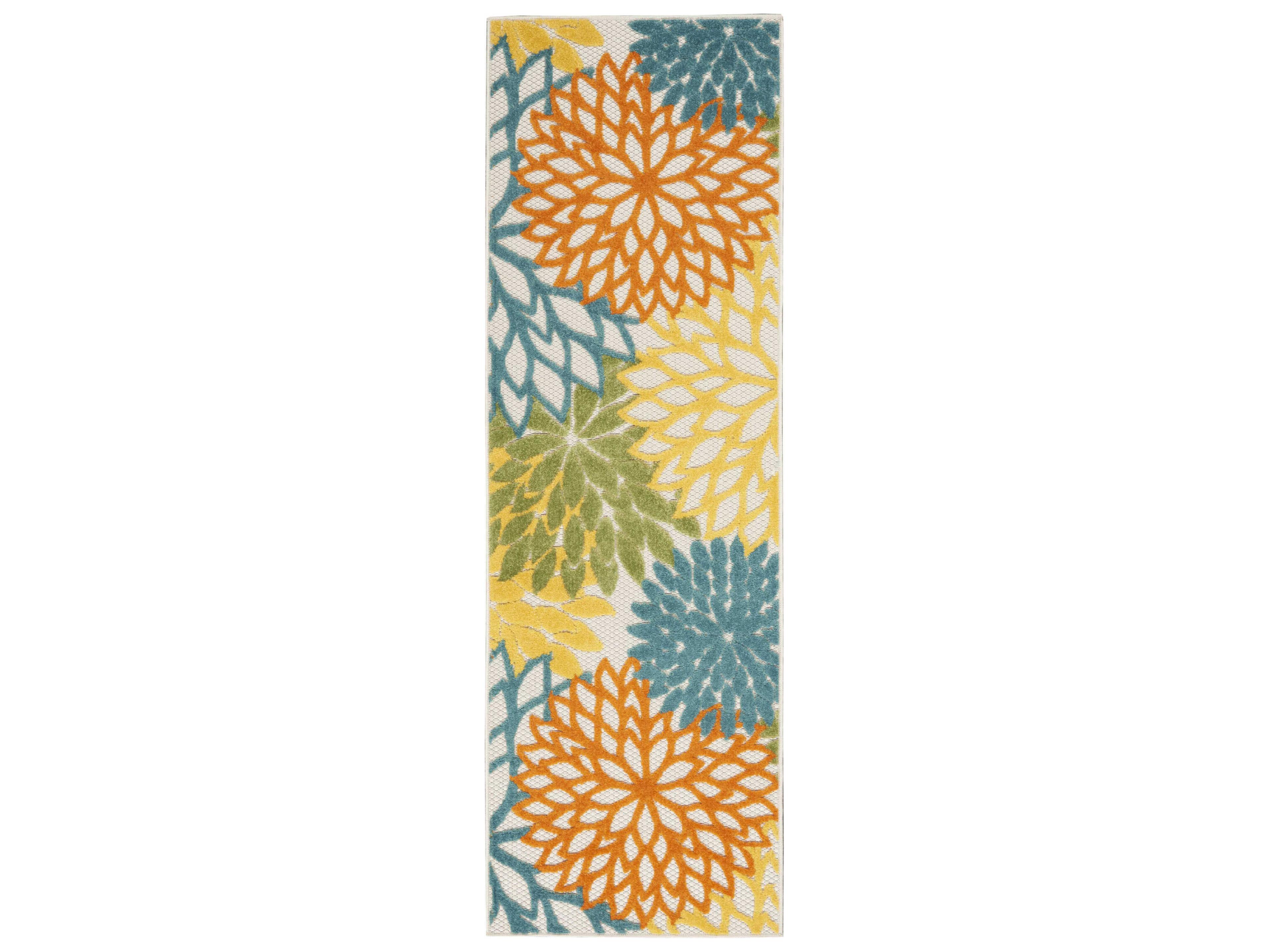 Aloha Runner Rug Indoor Outdoor Floral