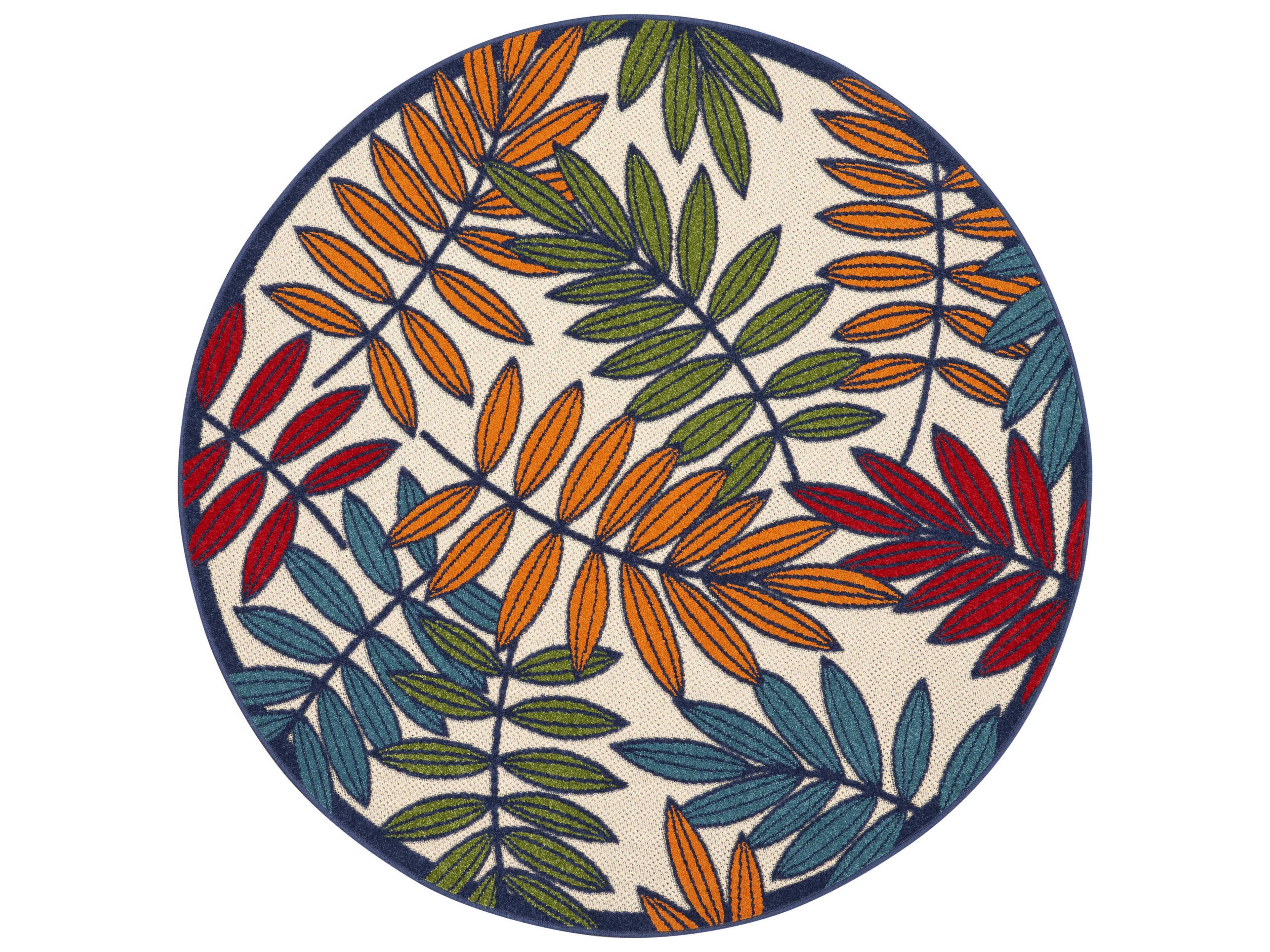 Aloha Indoor Outdoor Tropical Leaf Area Rug