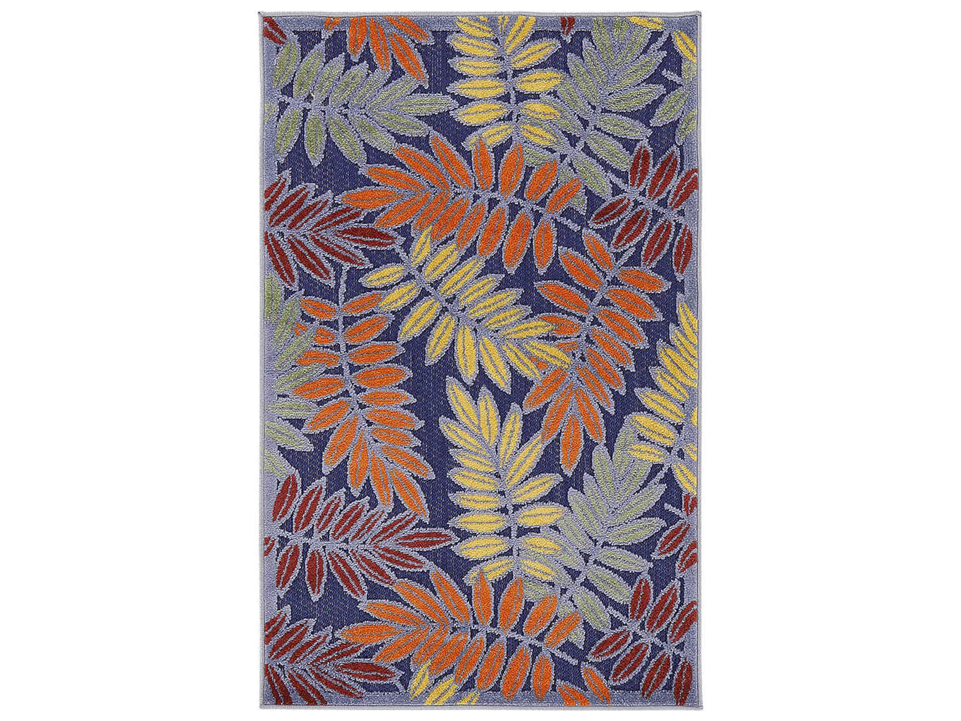 Aloha Indoor Outdoor Rug Tropical Leaf Design