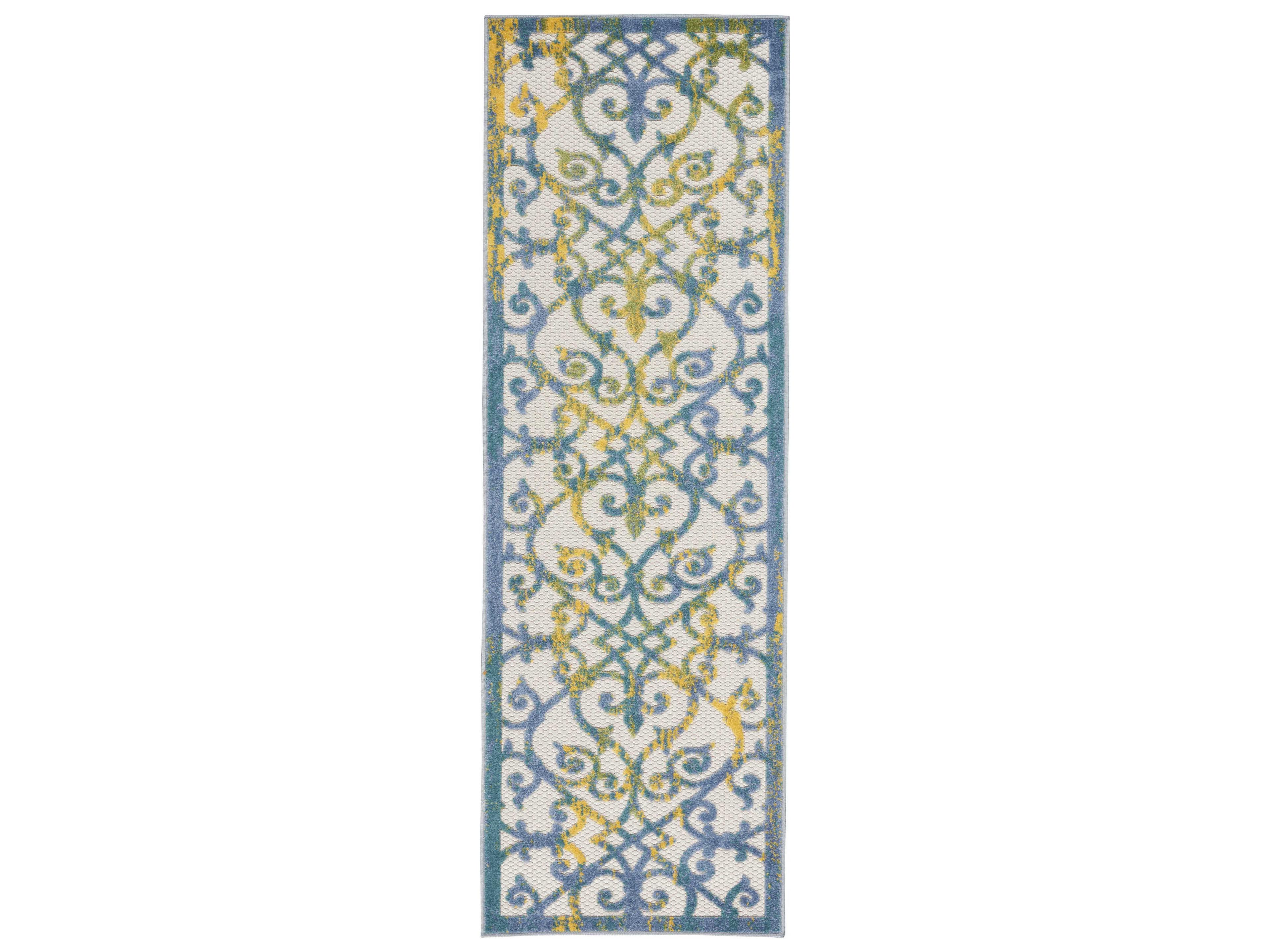 Aloha ALH21 Runner Rug Indoor Outdoor Floral