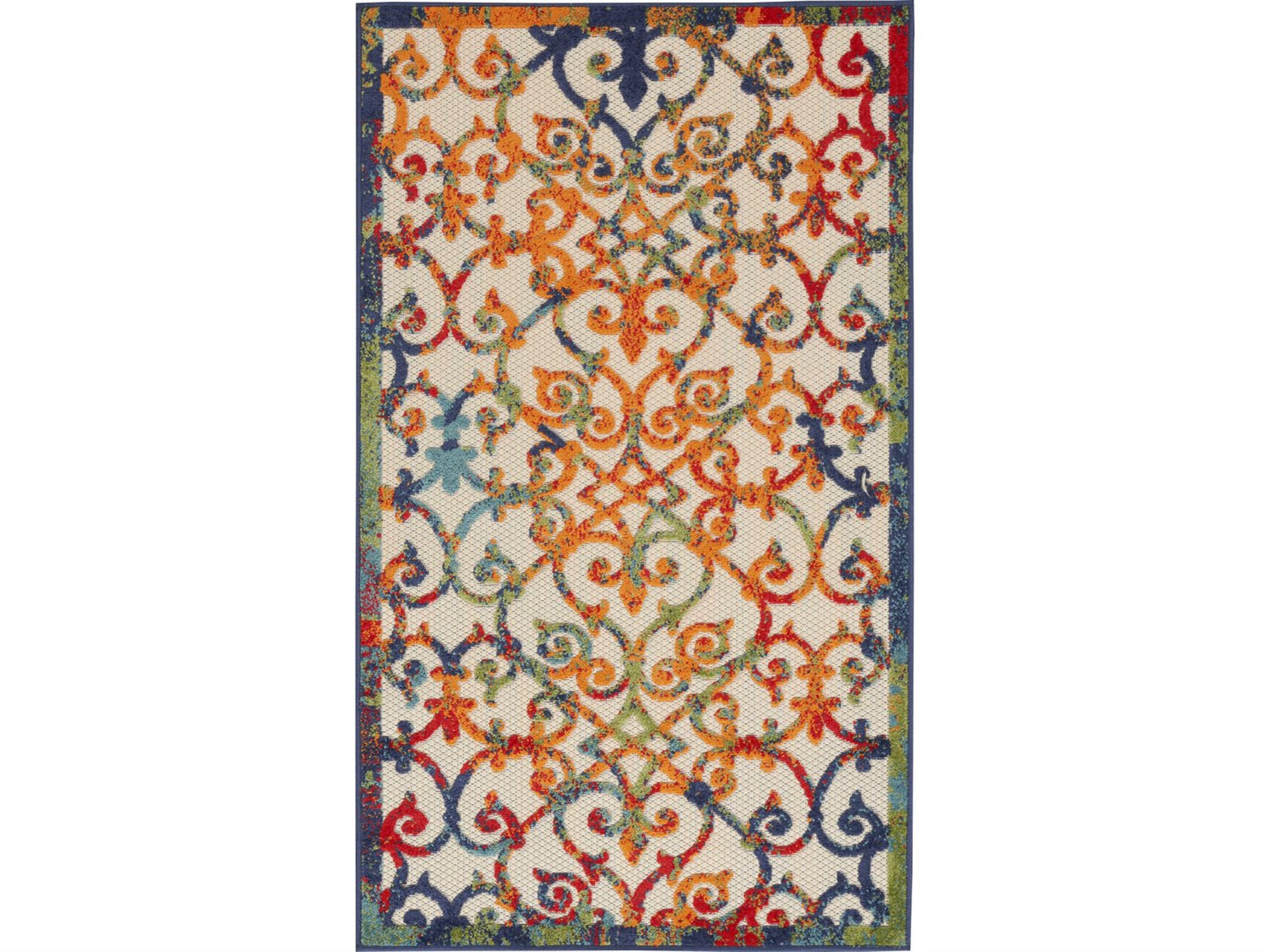 Aloha Multicolor Floral Indoor Outdoor Area Rug