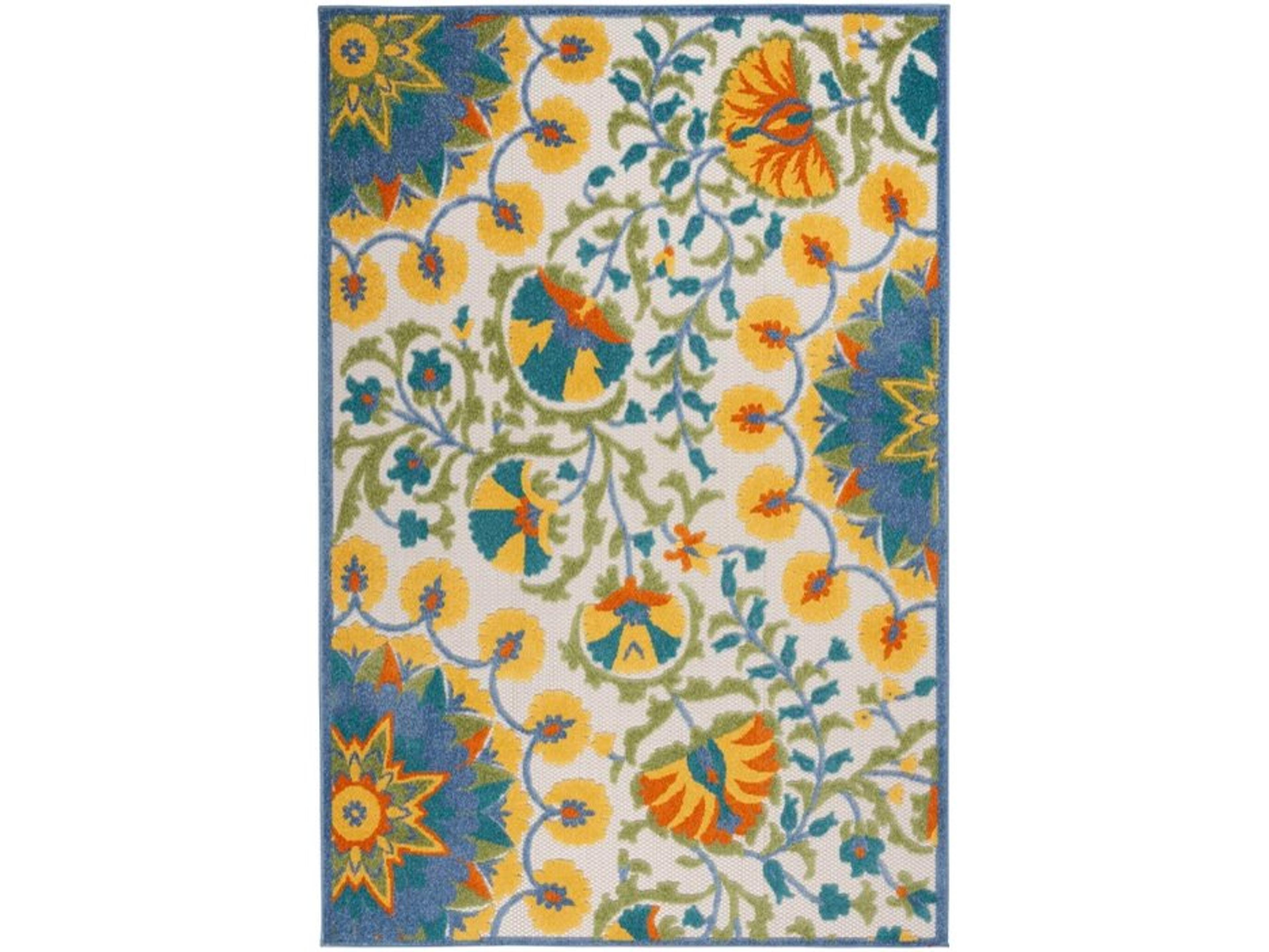 Aloha Area Rug Floral Multicolor Indoor Outdoor
