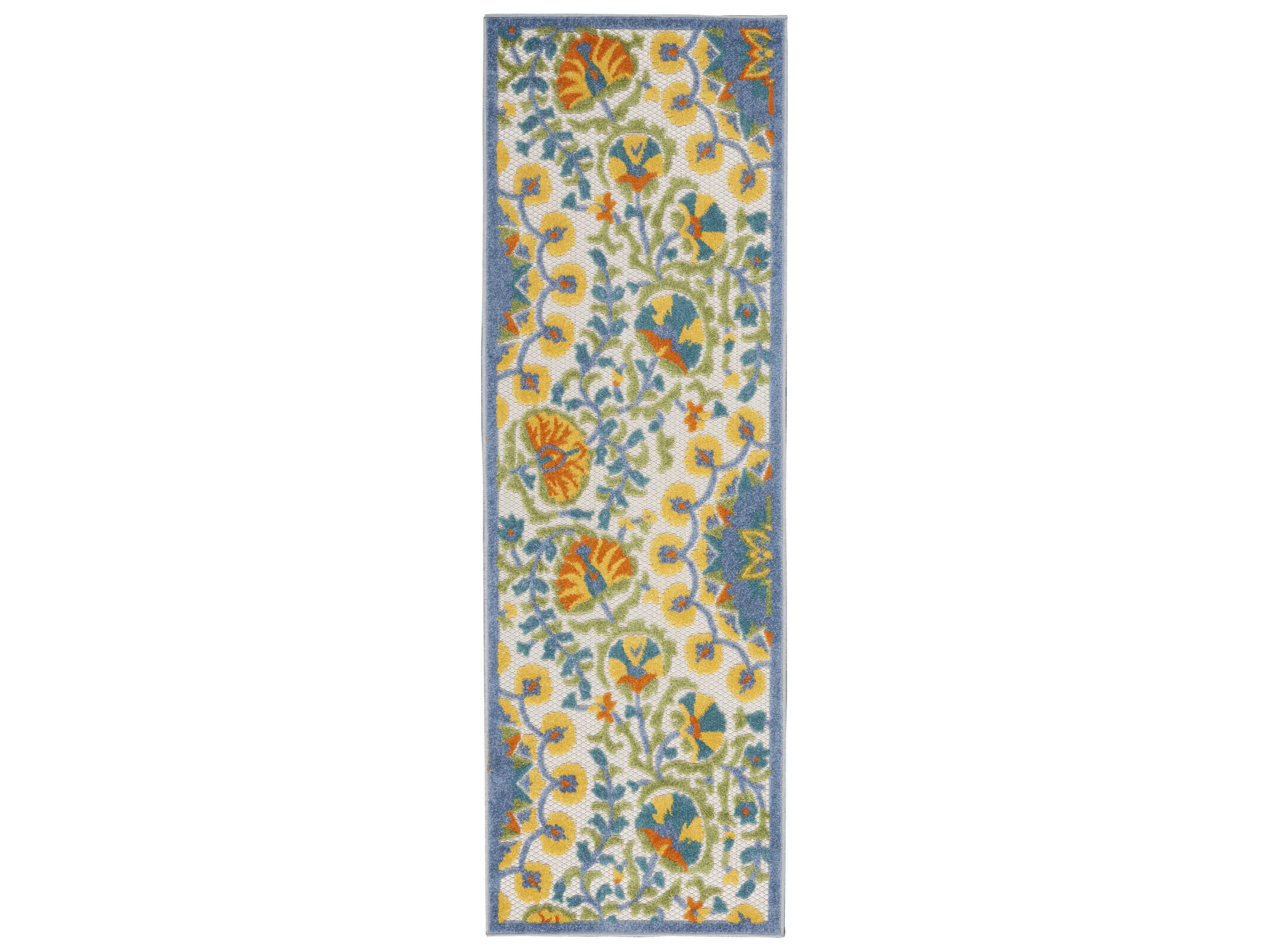 Aloha Runner Rug Indoor Outdoor Floral Multicolor