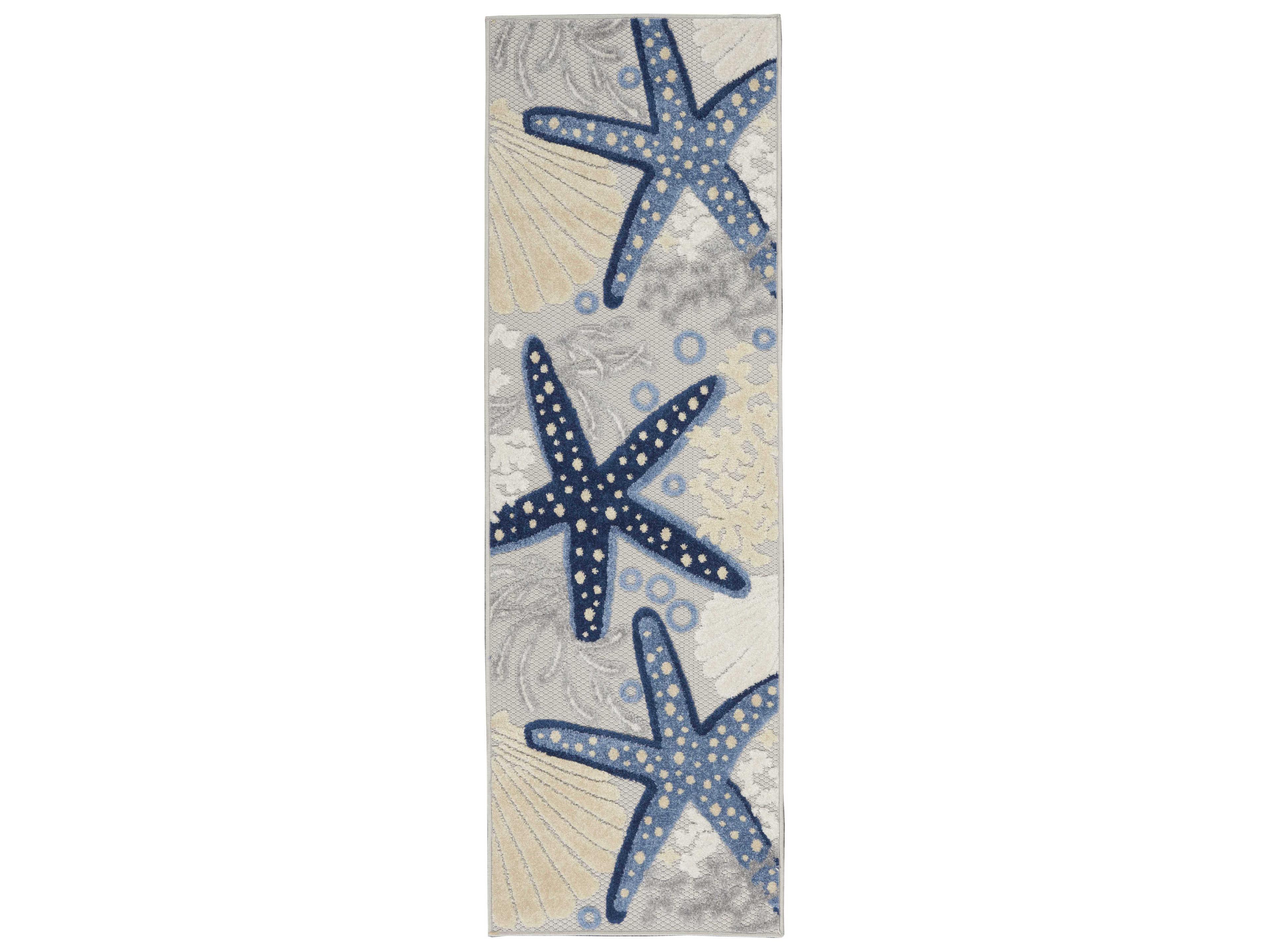 Aloha ALH24 Runner Rug Blue Grey Coastal