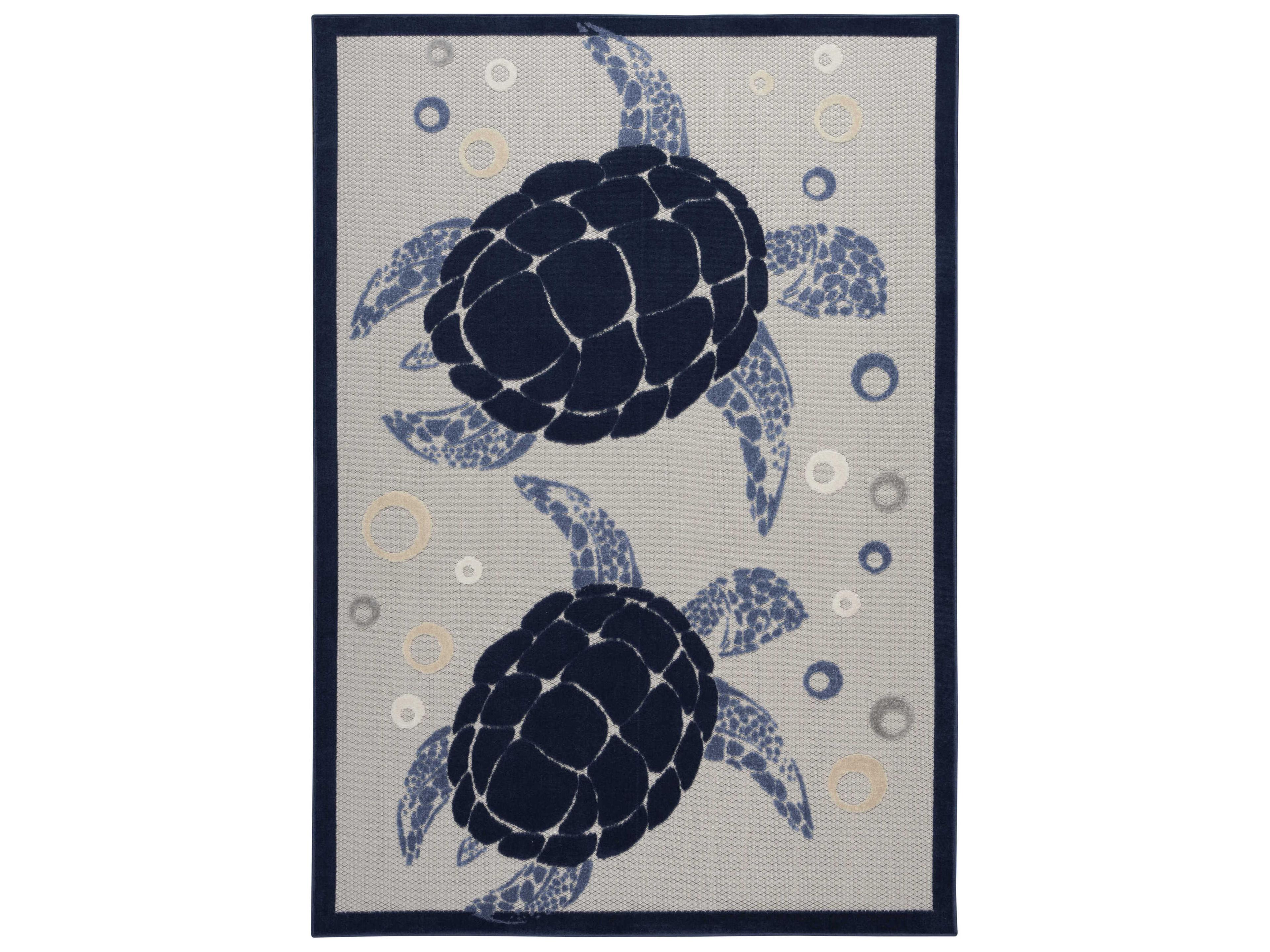 Aloha ALH27 Navy Blue Indoor Outdoor Area Rug