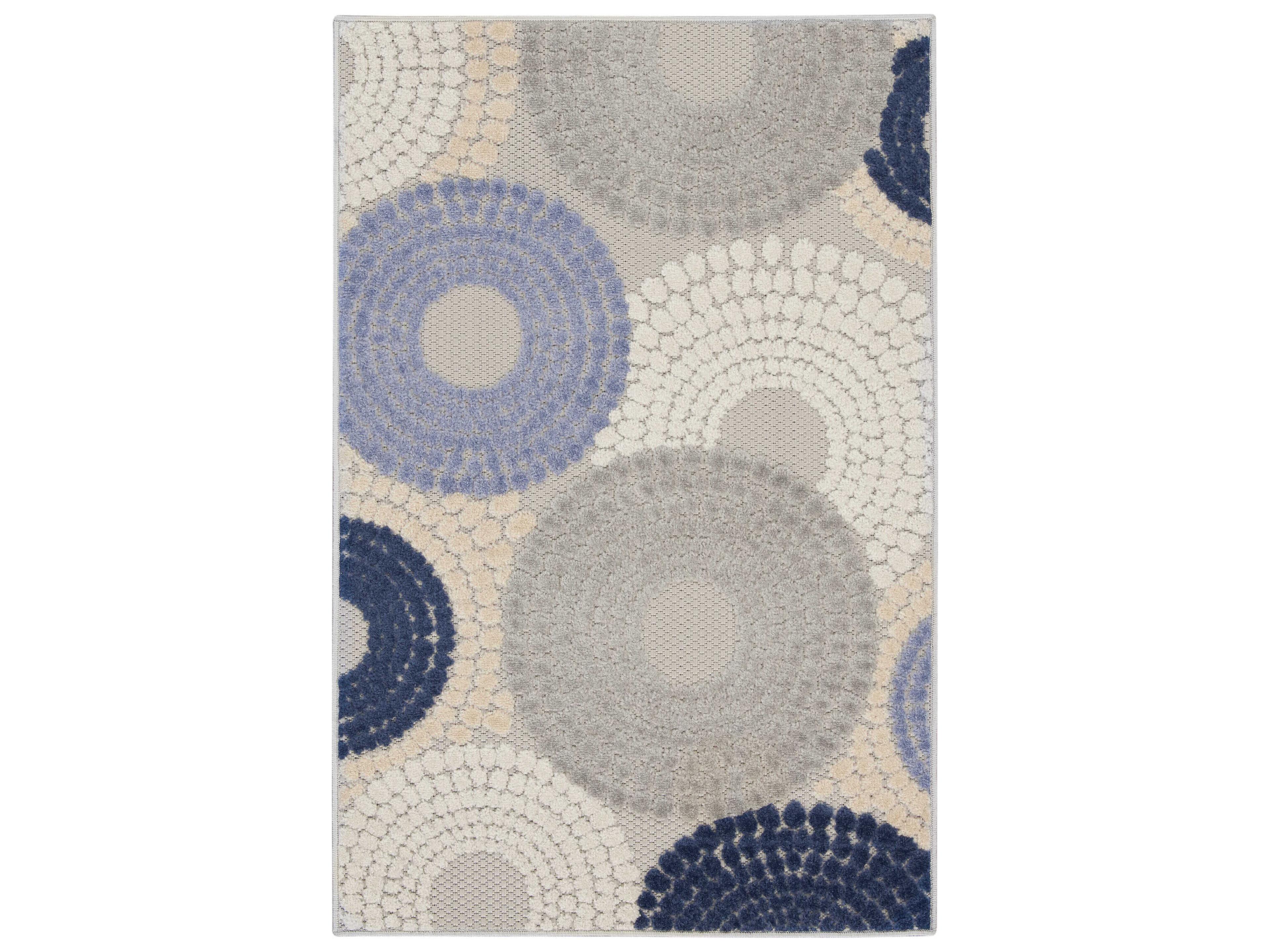 Aloha Indoor Outdoor Rug Geometric Blue Grey