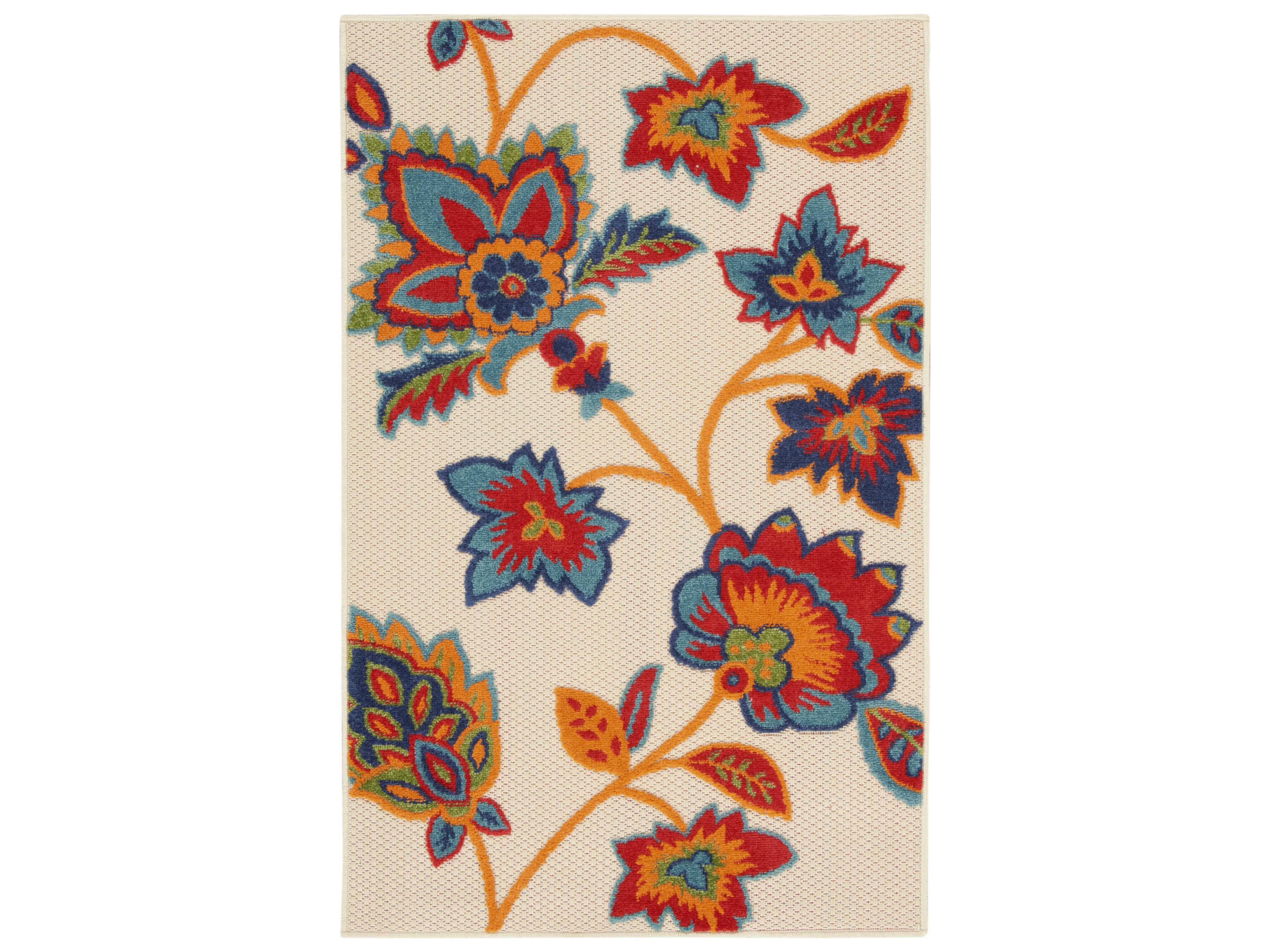 Aloha Indoor Outdoor Floral Multicolor Area Rug