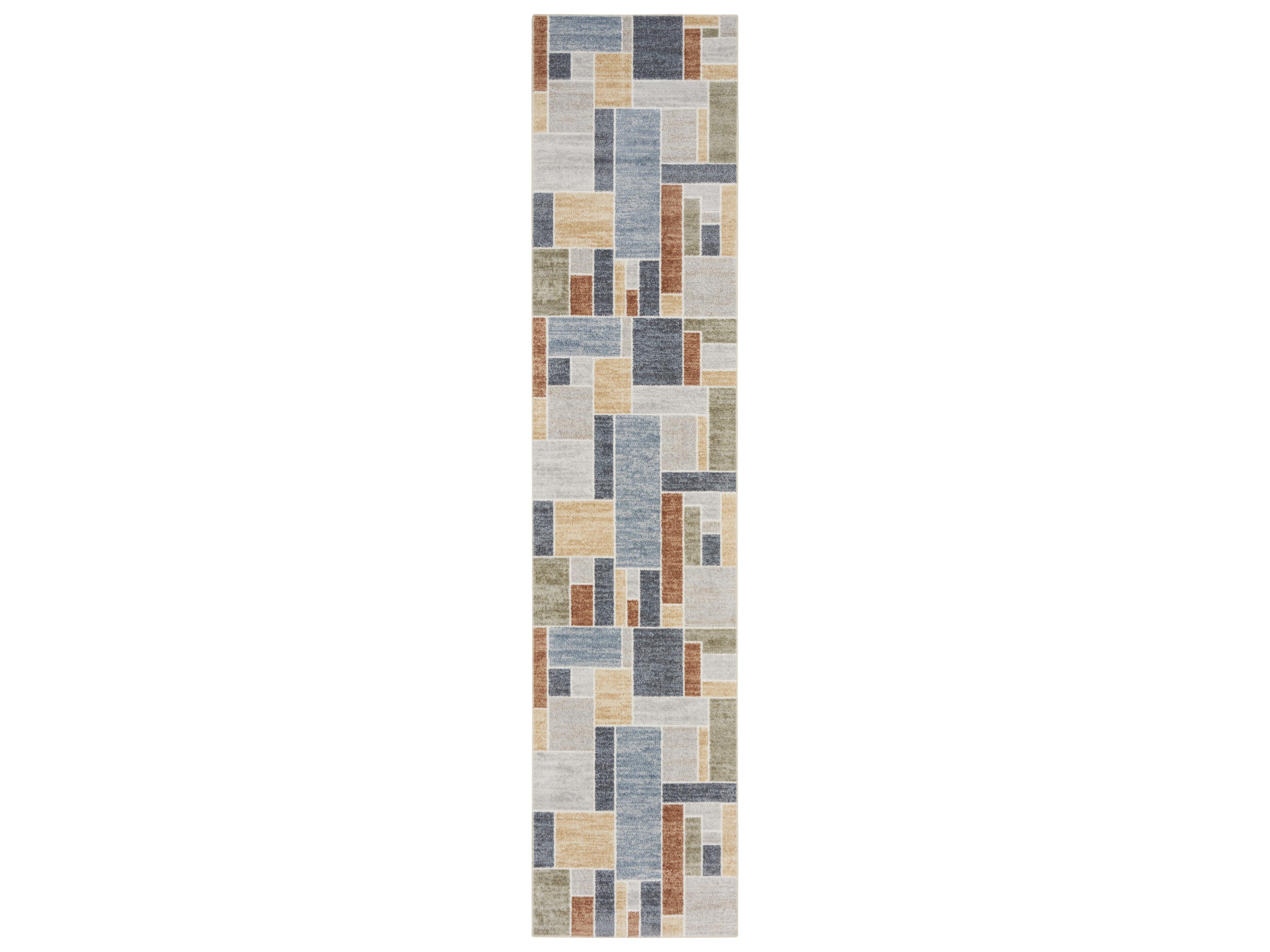 Astra Machine Washable Geometric Runner Area Rug