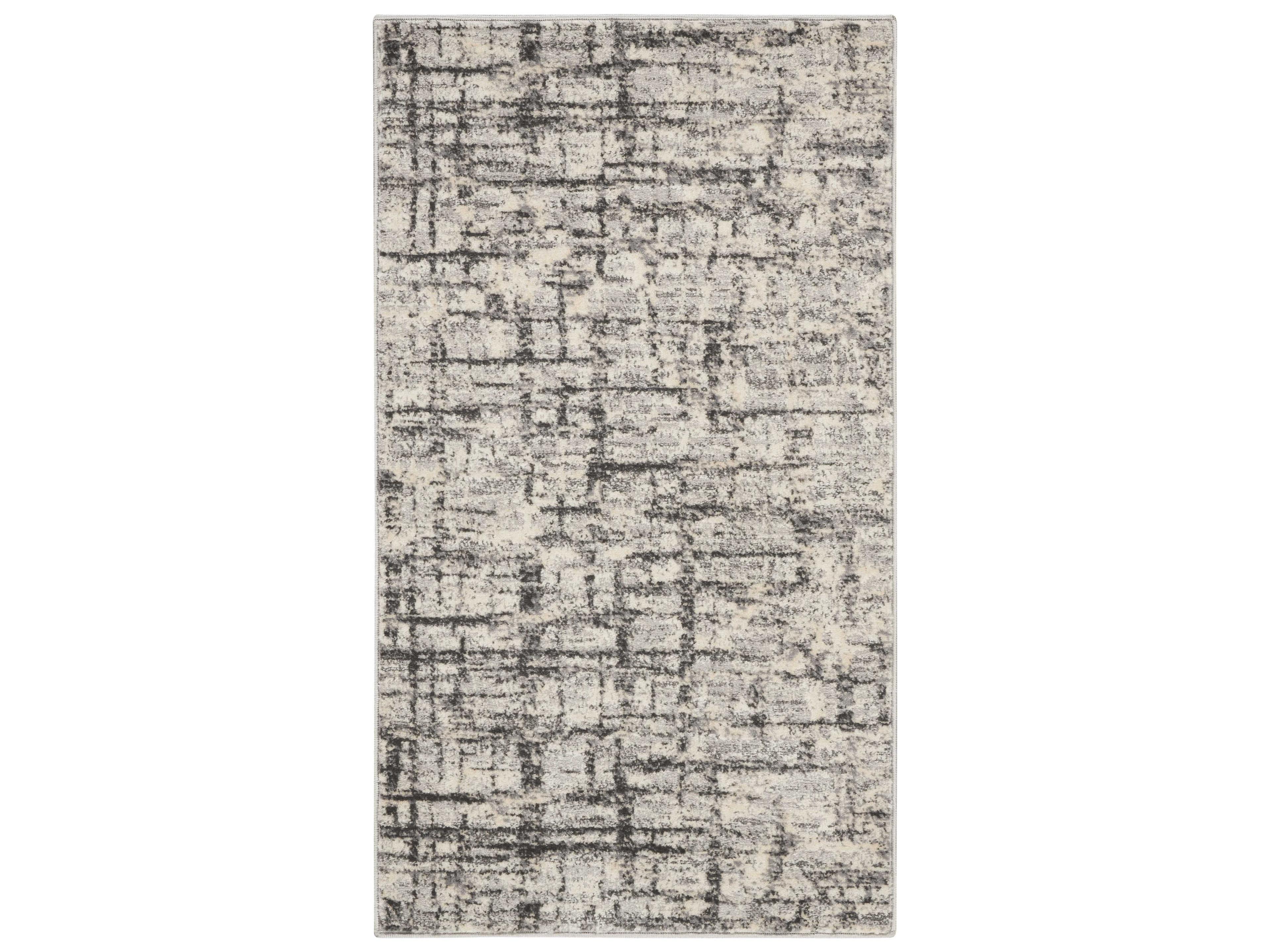 Calvin Klein Rush Area Rug in Ivory and Grey Abstract