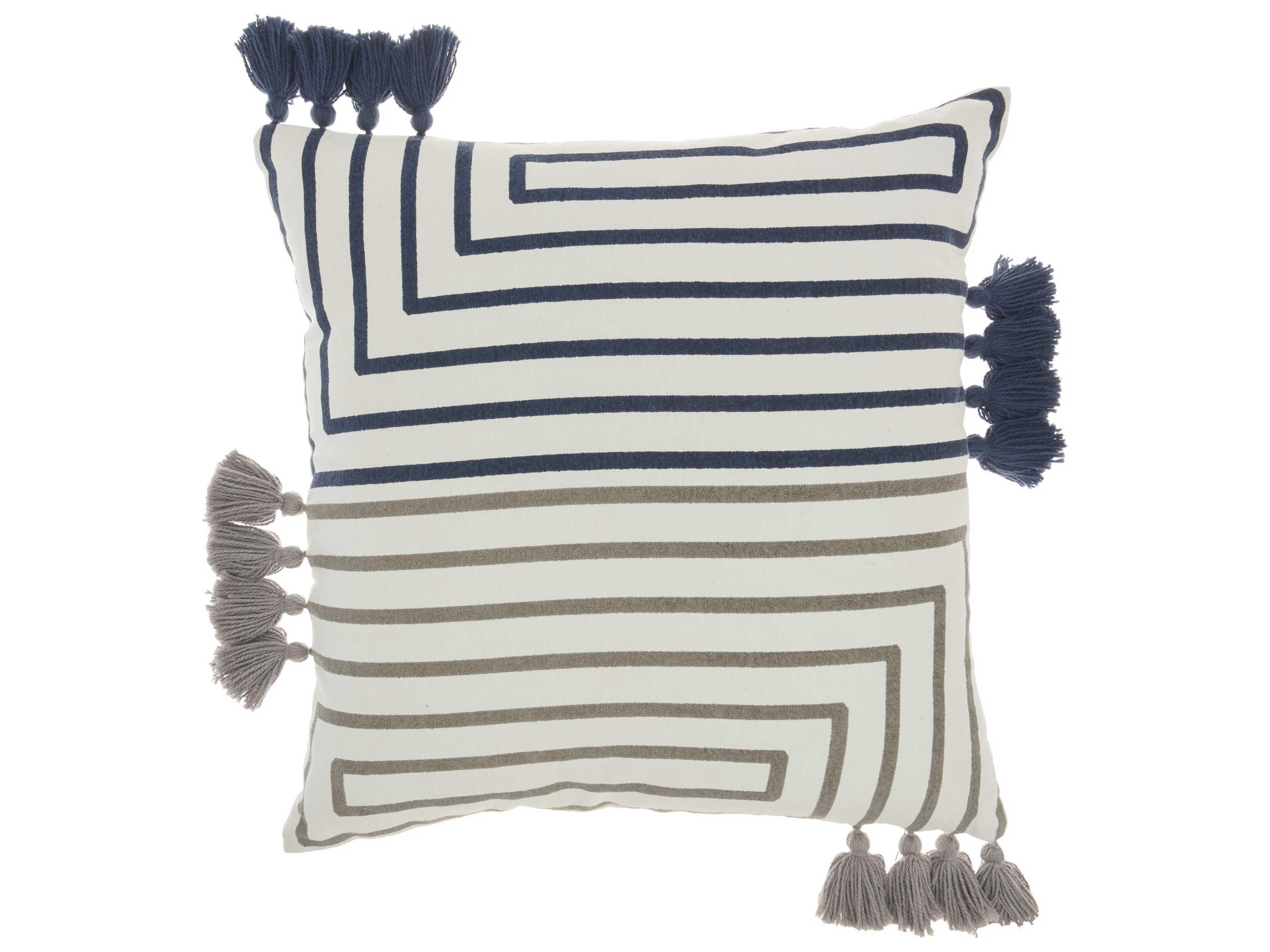 Life Styles Light Grey / Navy 18" x 18" Pillow