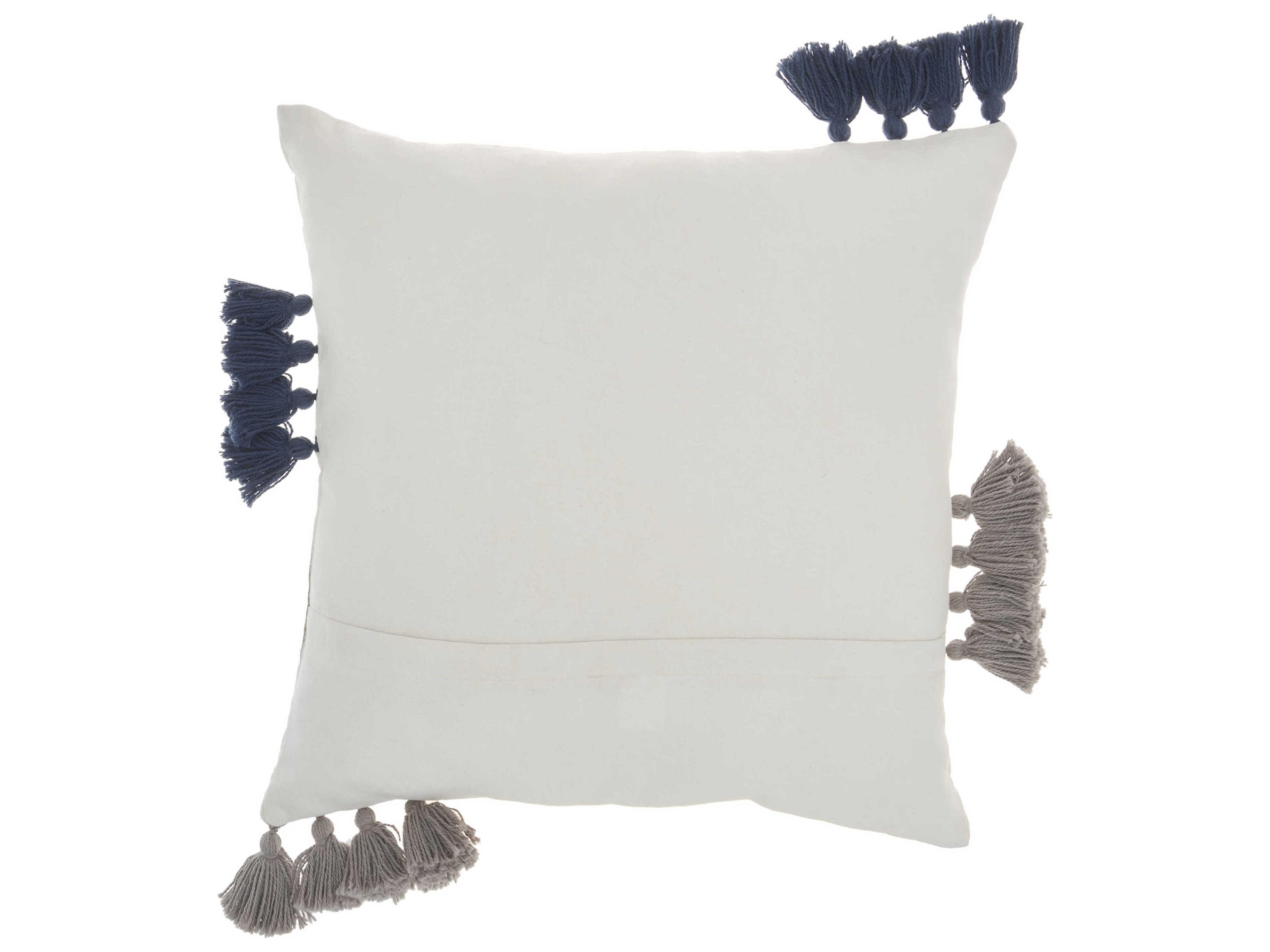 Nourison Life Styles Light Grey / Navy 18" x 18" Pillow