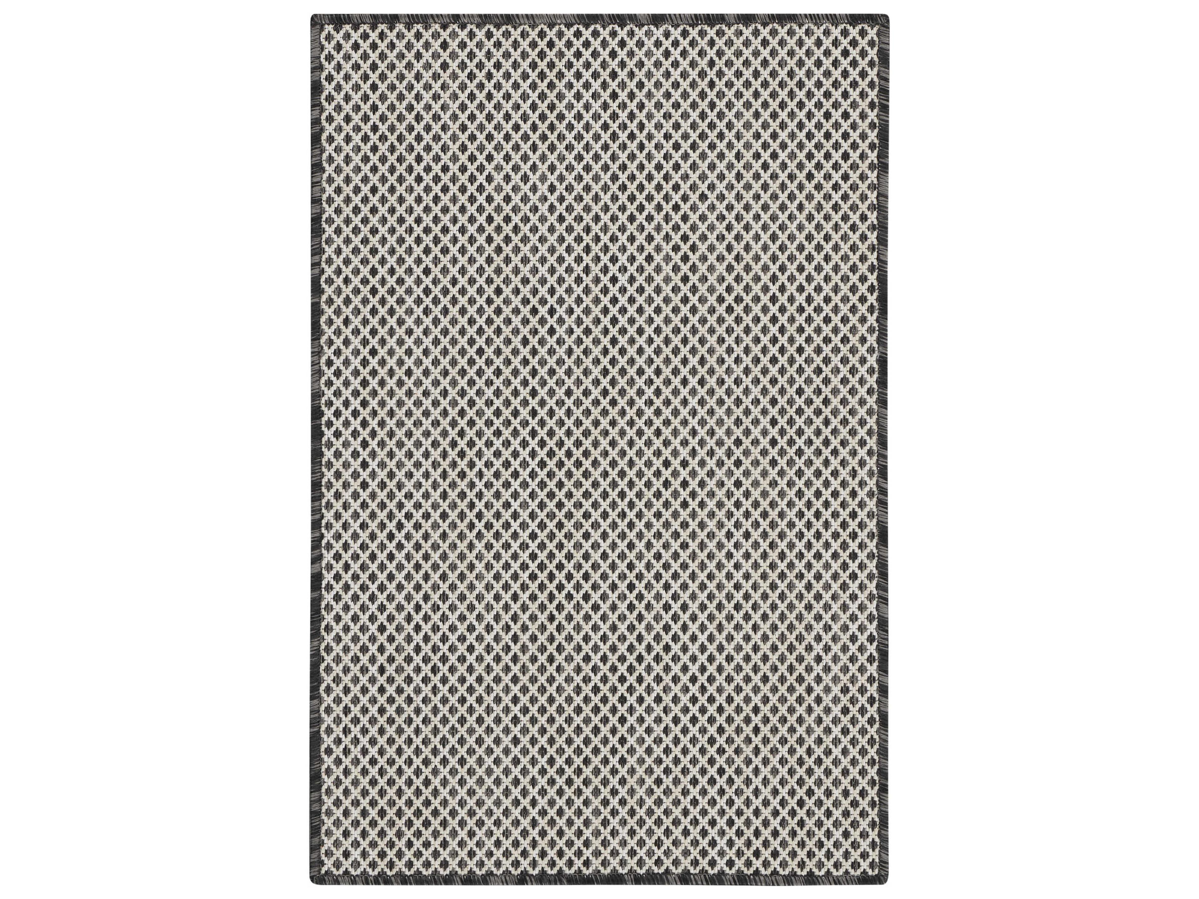 Courtyard COU01 Ivory Charcoal Geometric Indoor Outdoor Rug