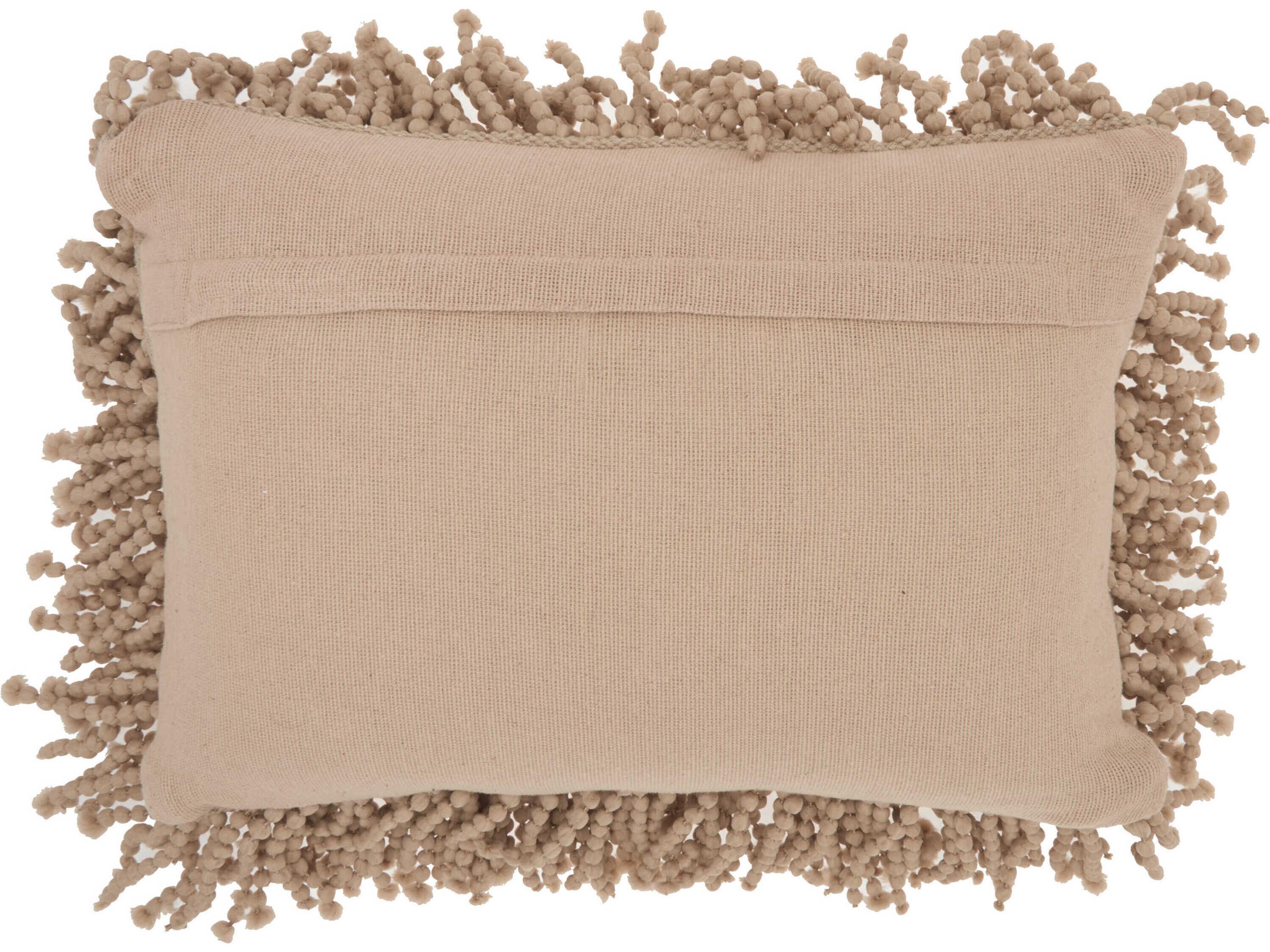 Nourison Shag Beige Pillow