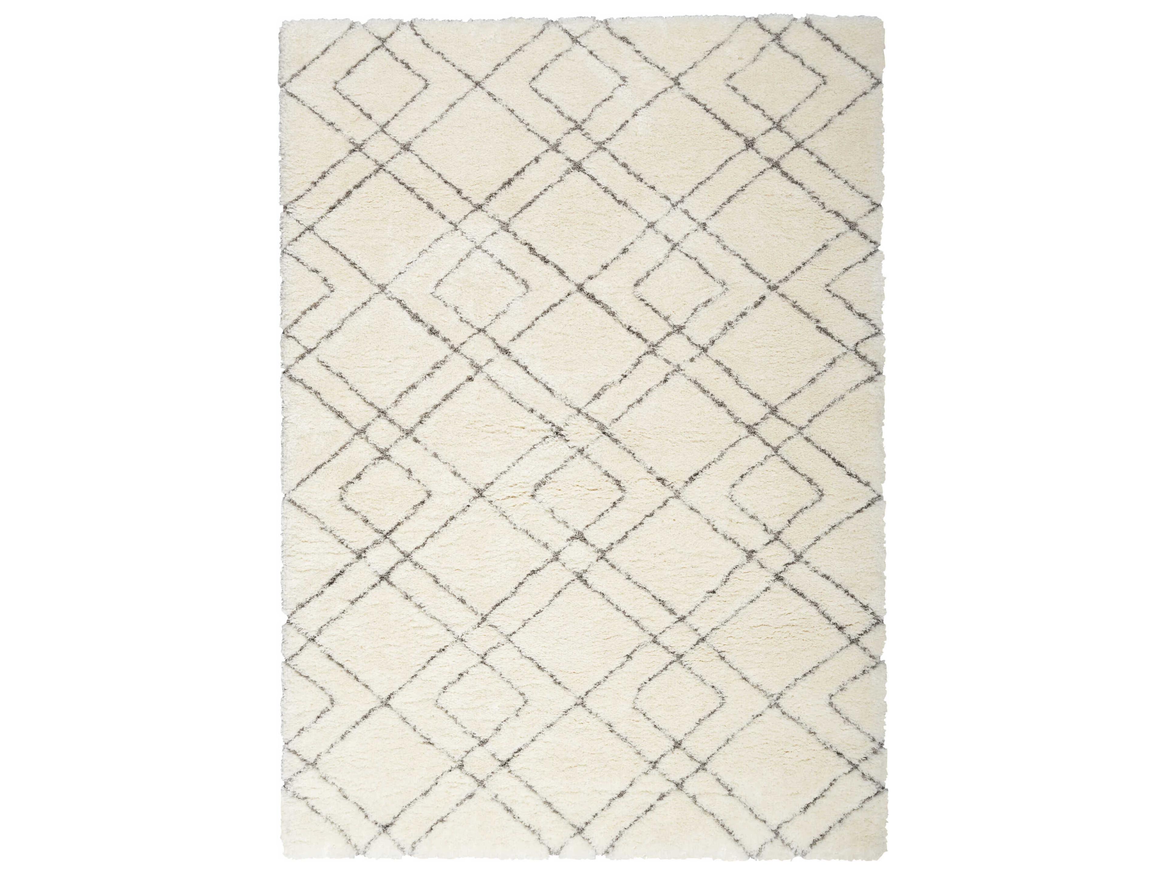 Dreamy Shag Area Rug Ivory Geometric