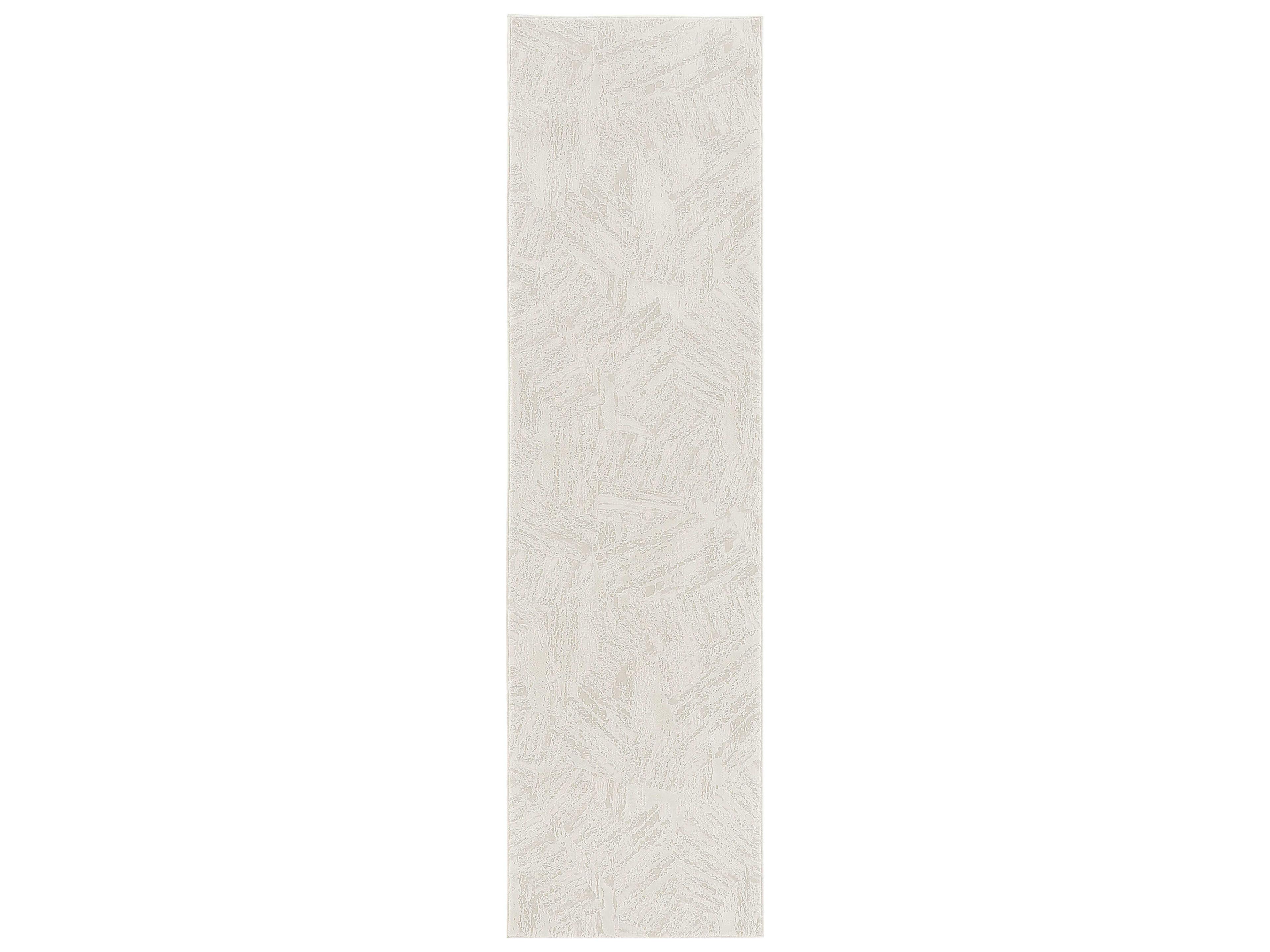 Desire Abstract Ivory Runner Rug Modern High-Low Texture