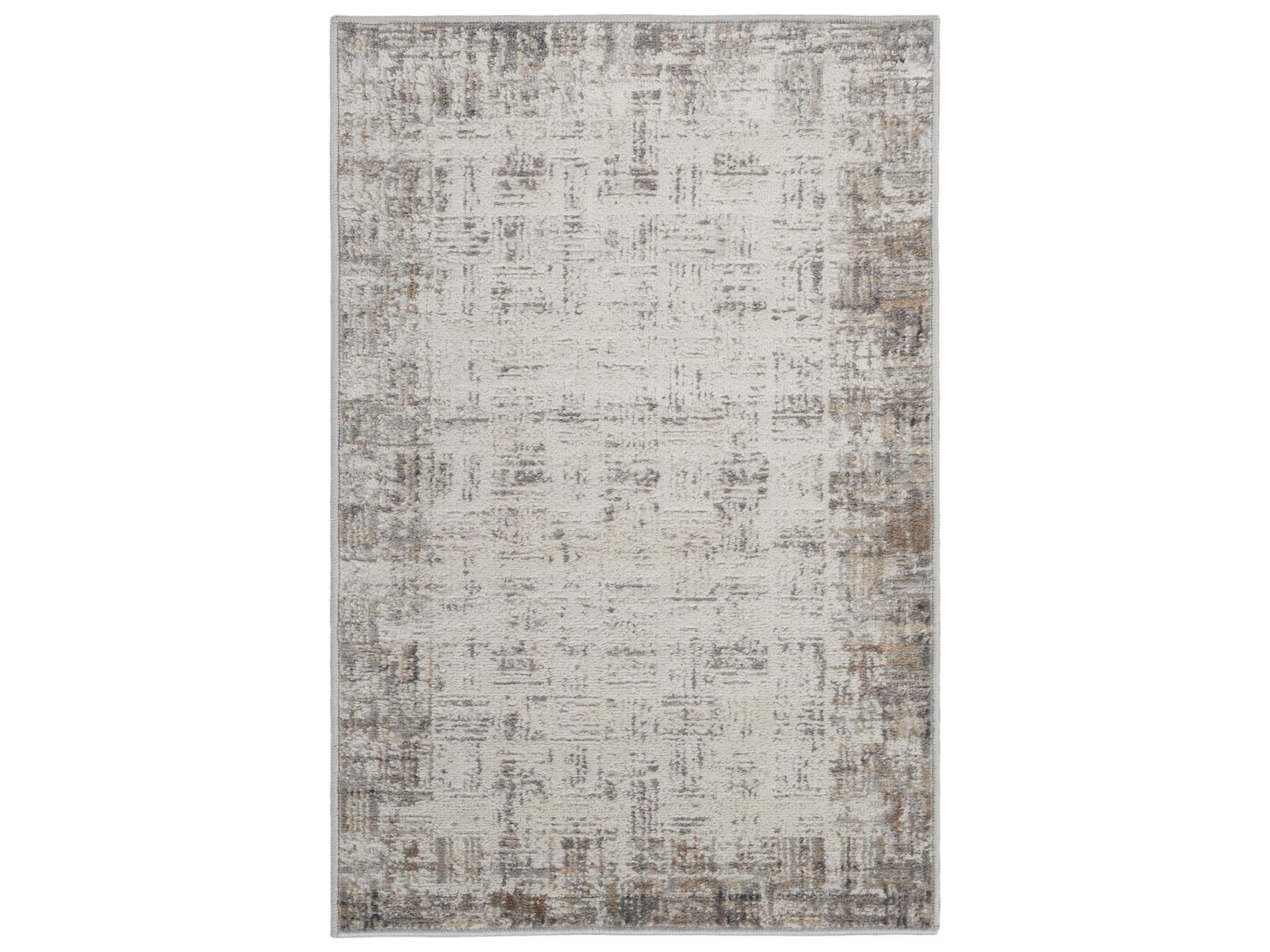 Elation Area Rug in Ivory and Grey Contemporary Design