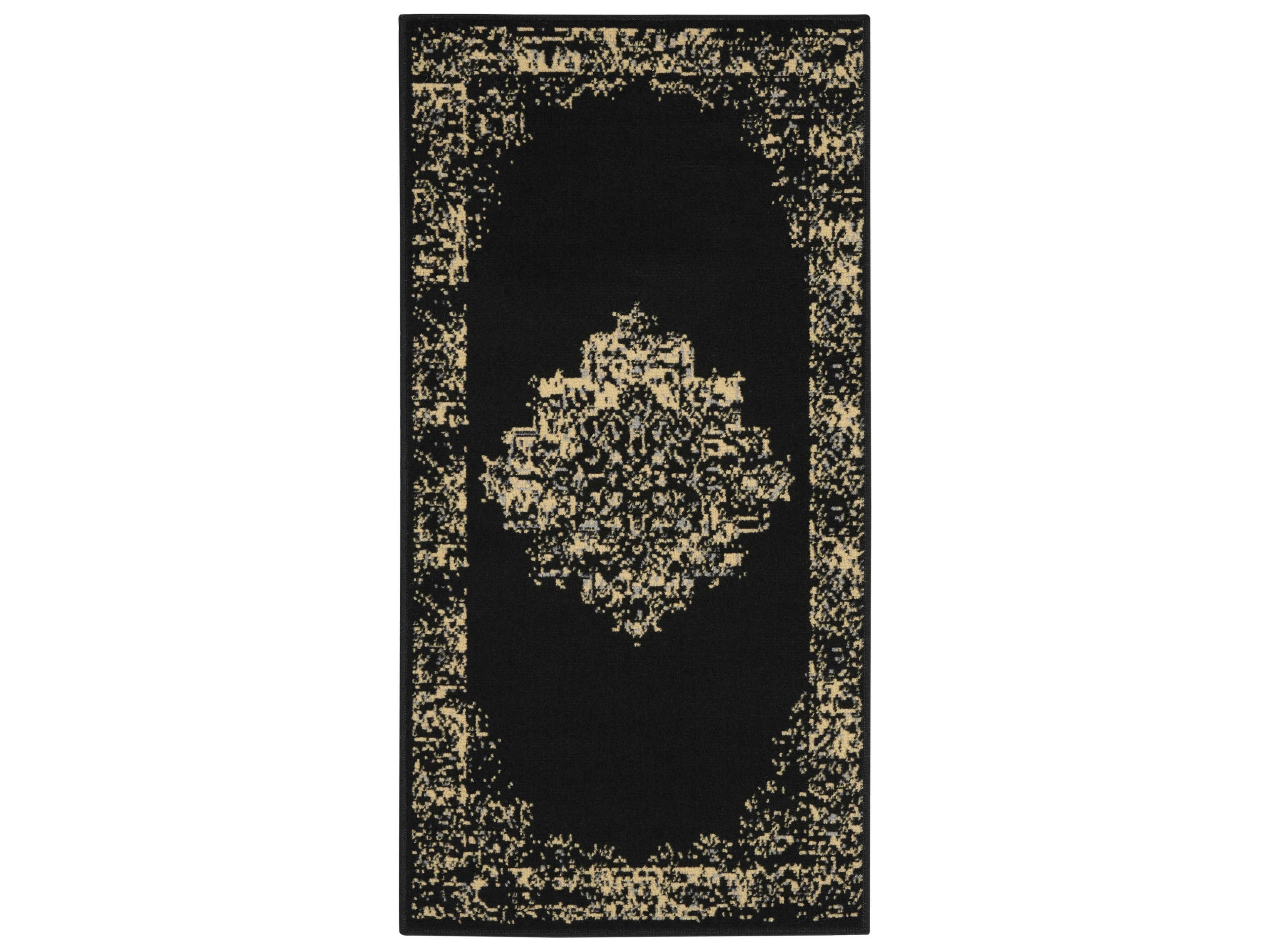 Grafix Area Rug Black Medallion Bordered
