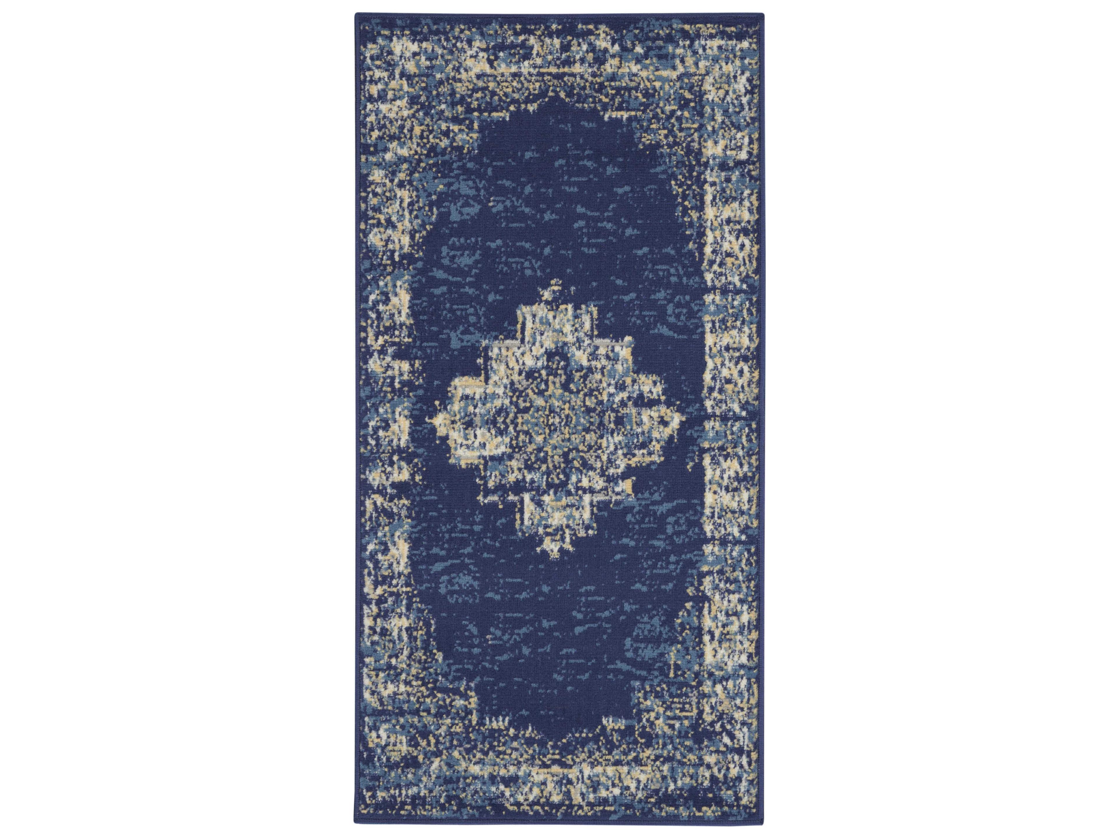 Grafix Area Rug Navy Blue Distressed Persian