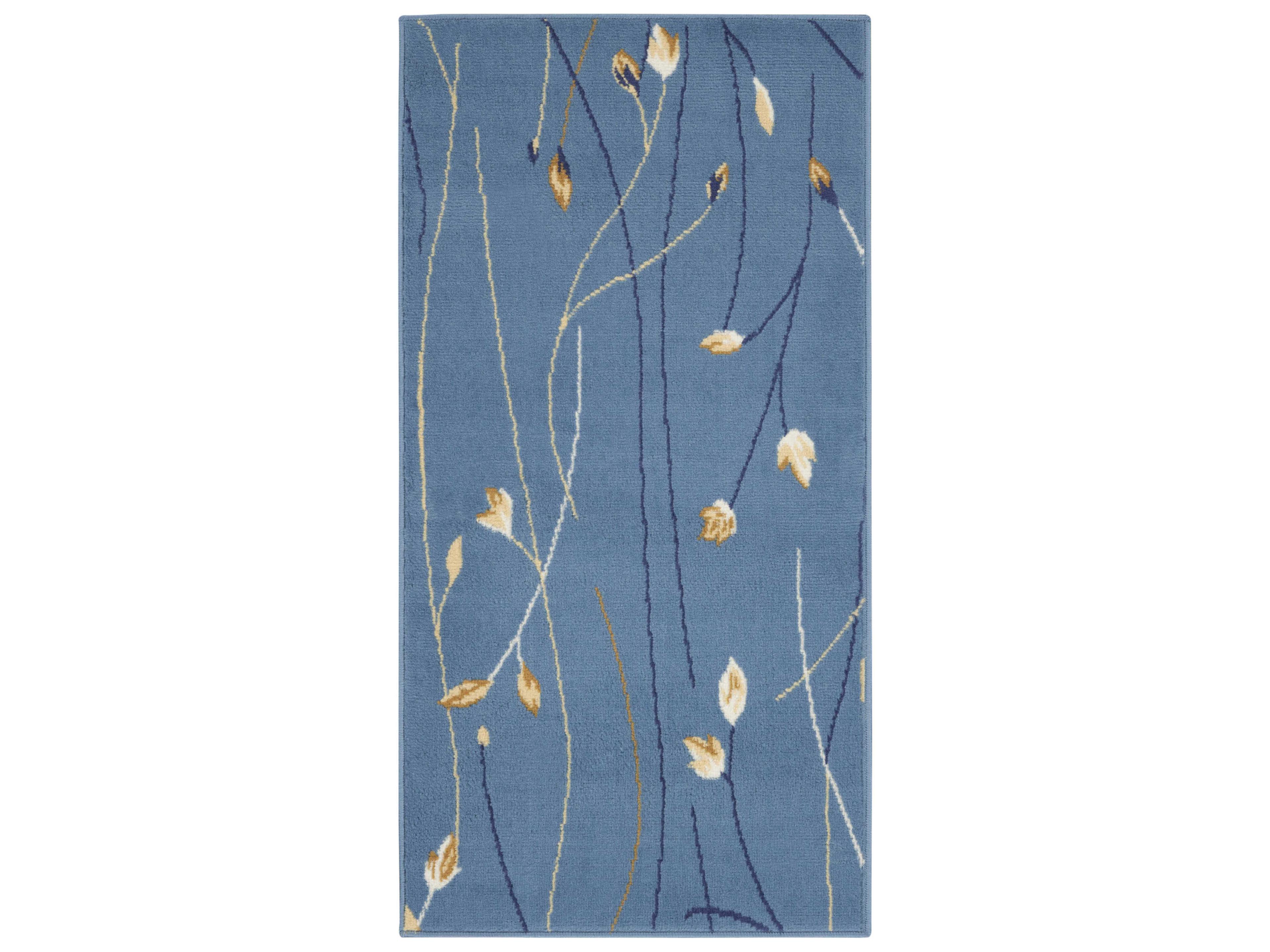 Grafix Floral Area Rug Light Blue Contemporary