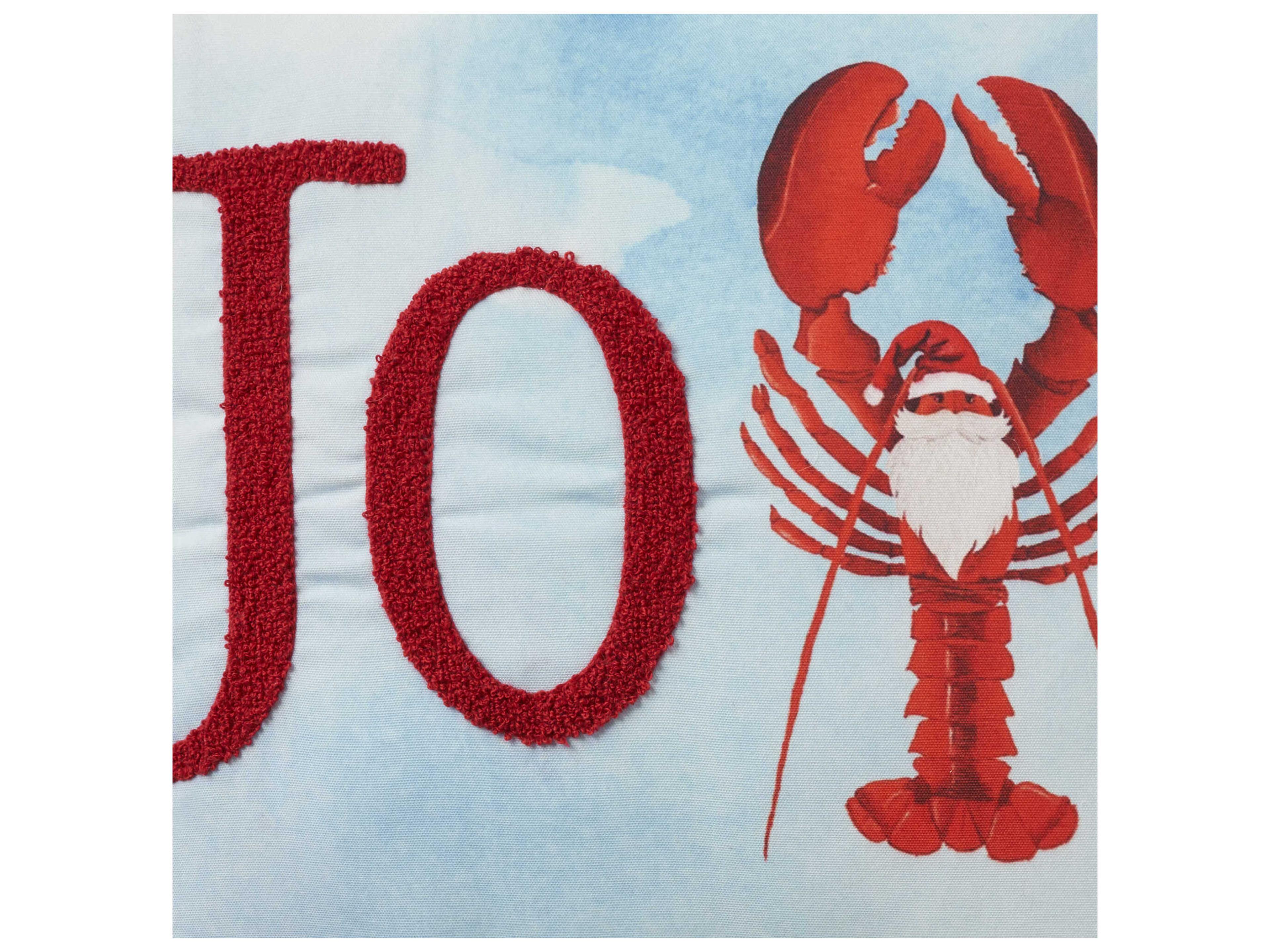 Nourison Holiday Pillows Multicolor 18" x 18" Lobster Santa Hat Pillow