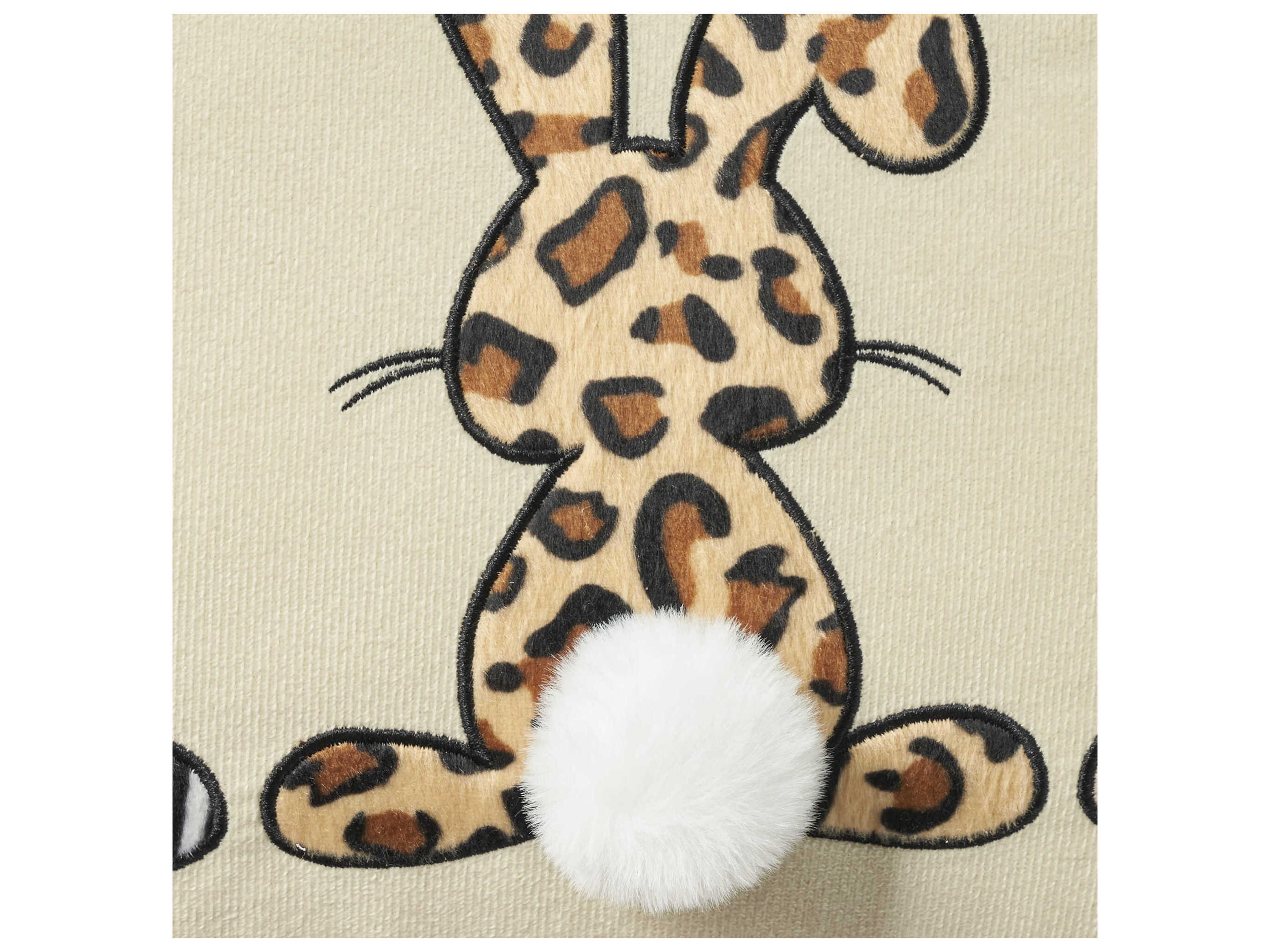 Nourison Holiday Pillows Beige 14" x 20" Applique Bunnies Pillow