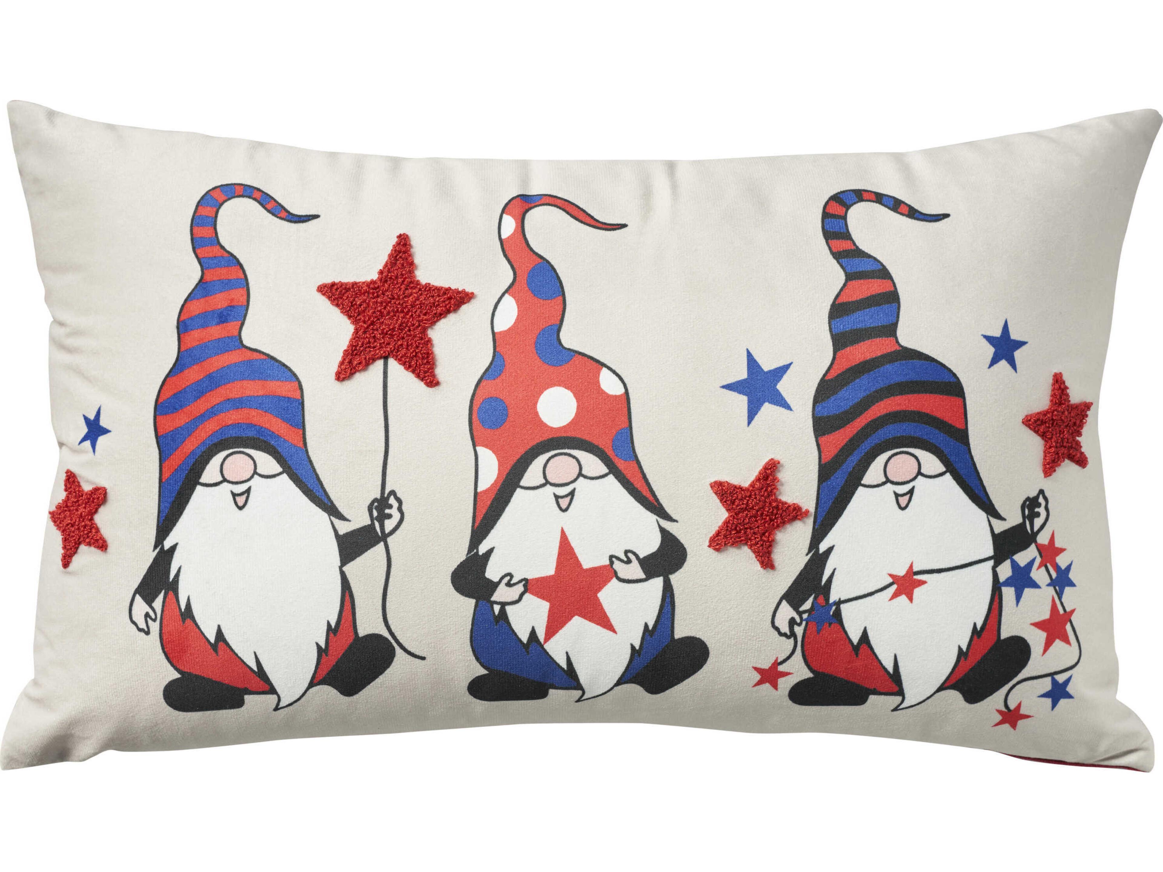 Holiday Pillows Multicolor 12" x 21" Americana Gnomes Pillow