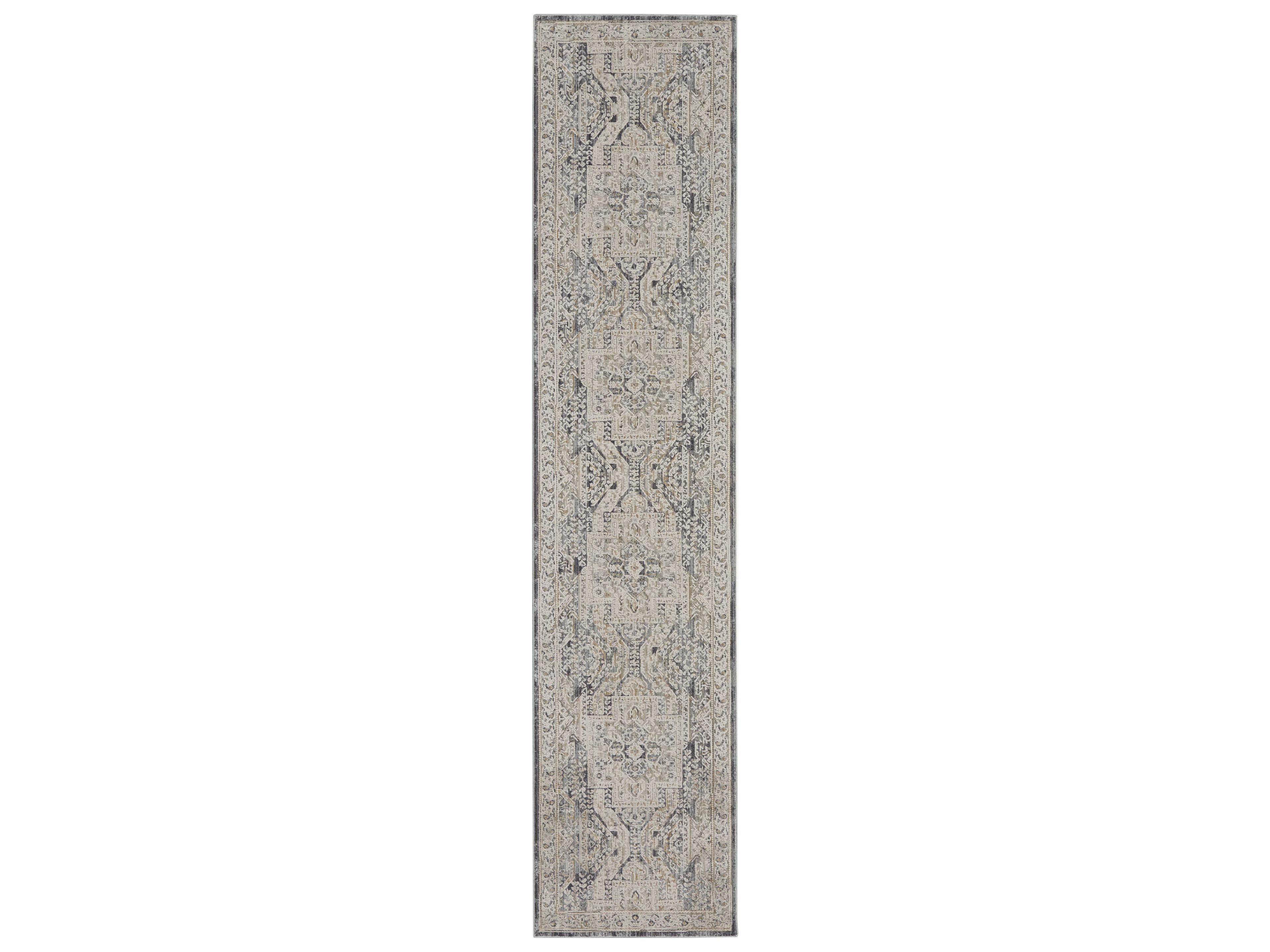 Lynx Runner Rug Textured Boho Medallion