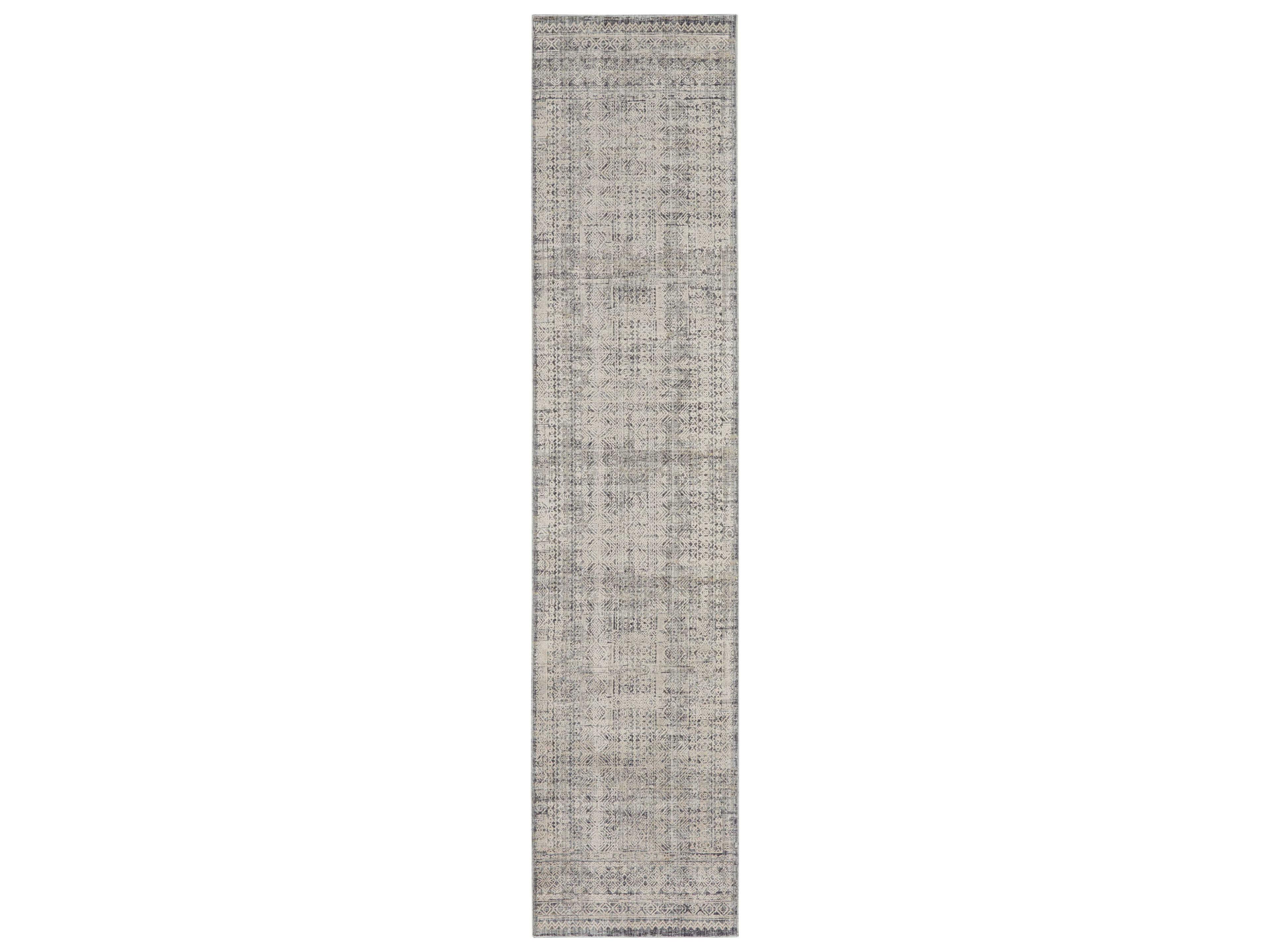 Lynx Runner Rug Ivory Blue Tribal-Inspired