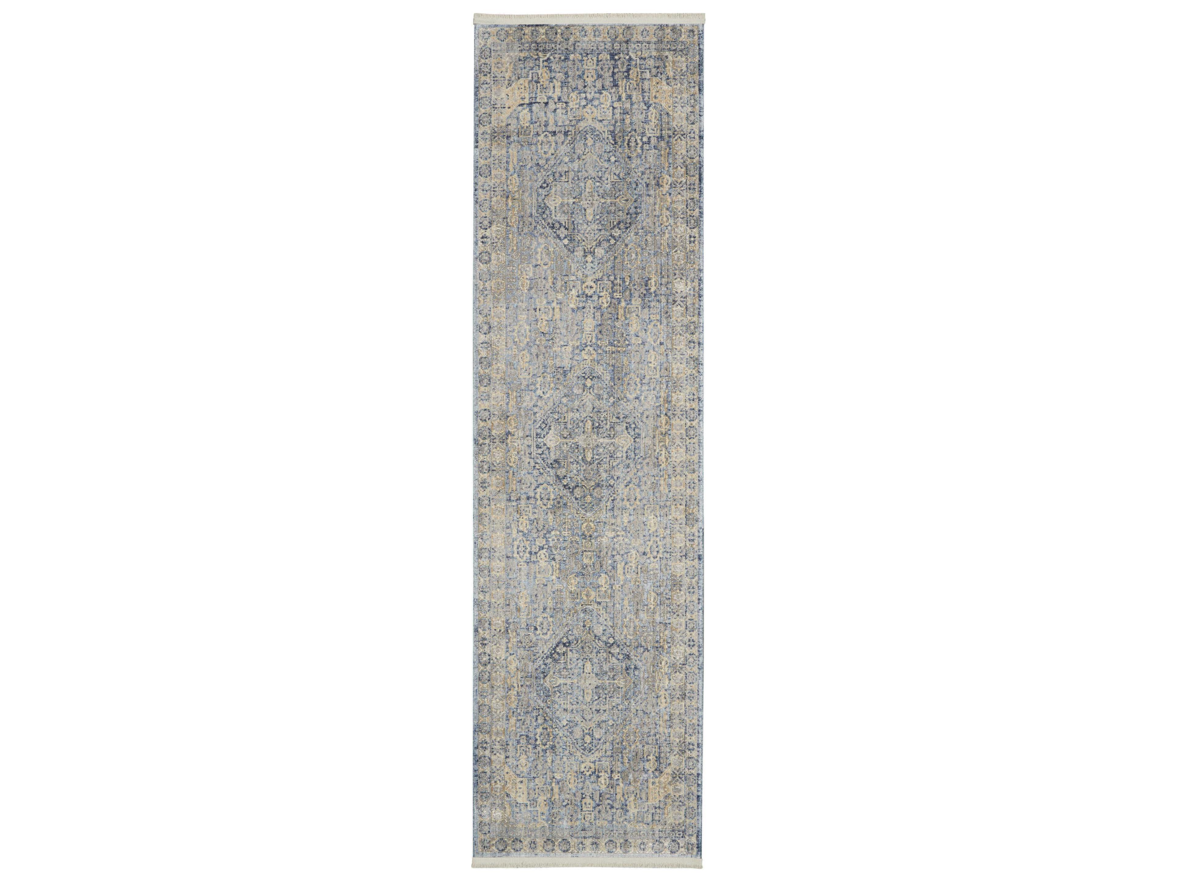Lustrous Weave Bordered Runner Area Rug