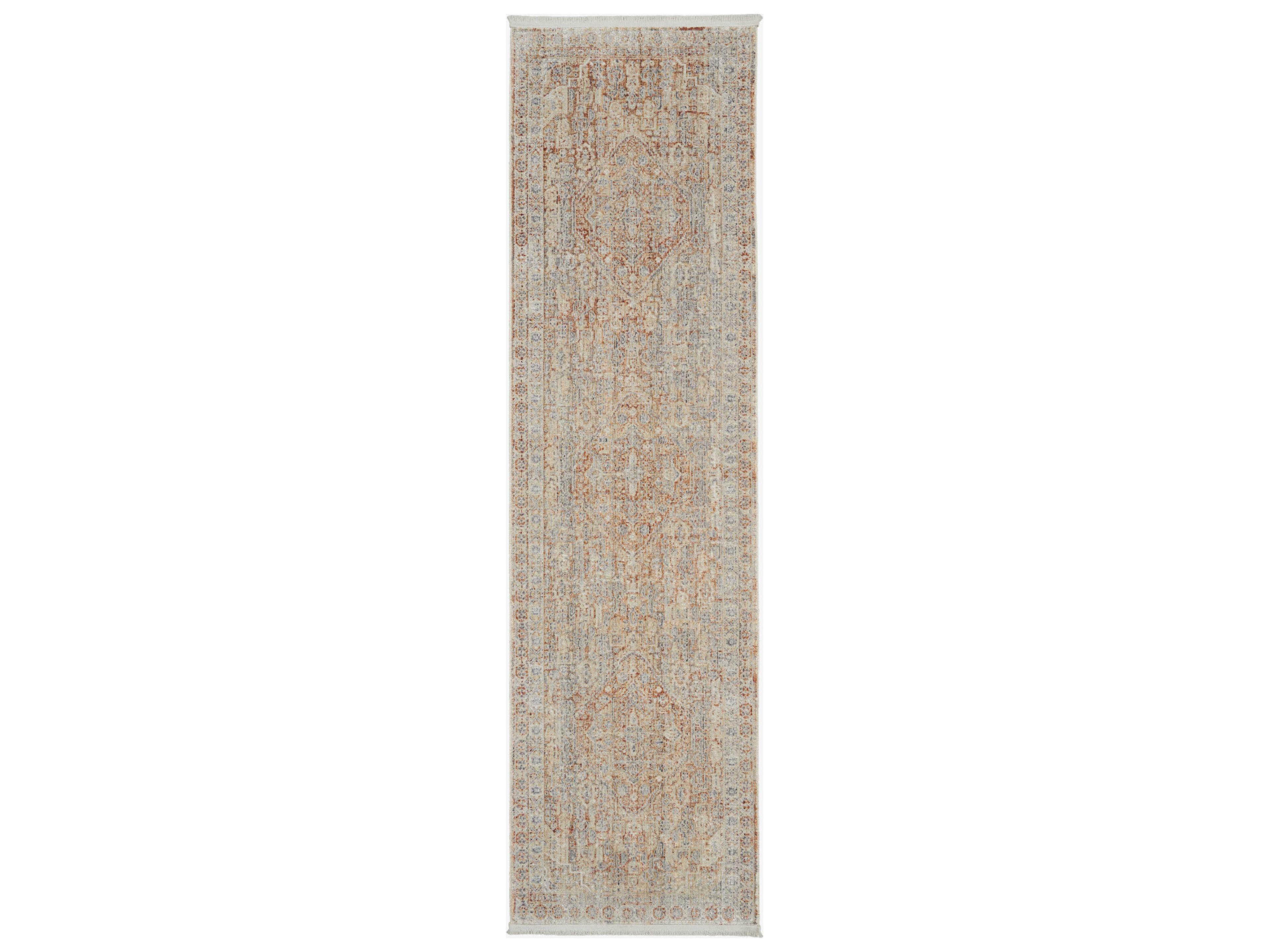 Lustrous Weave Bordered Runner Area Rug
