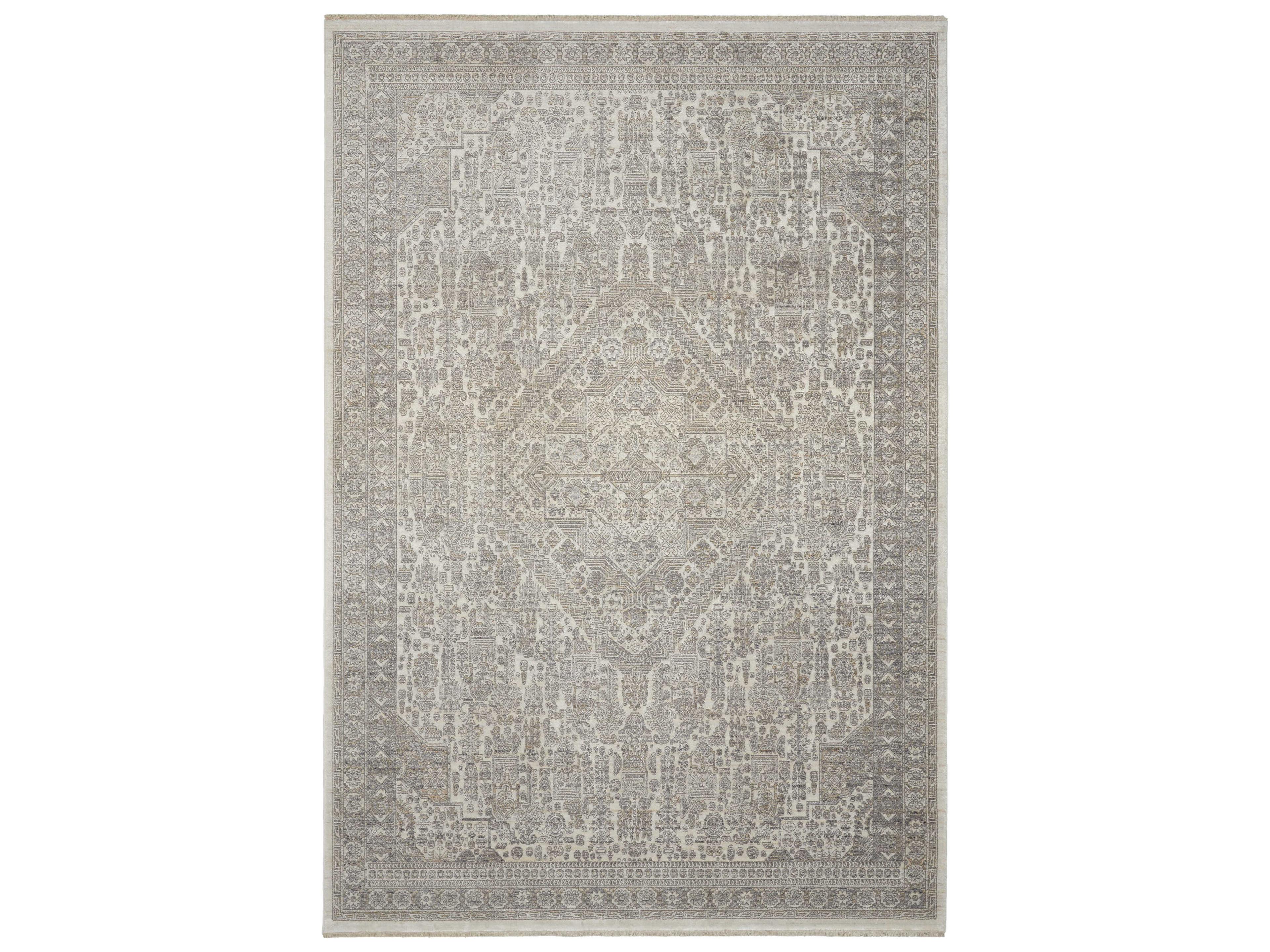 Lustrous Weave Bordered Area Rug