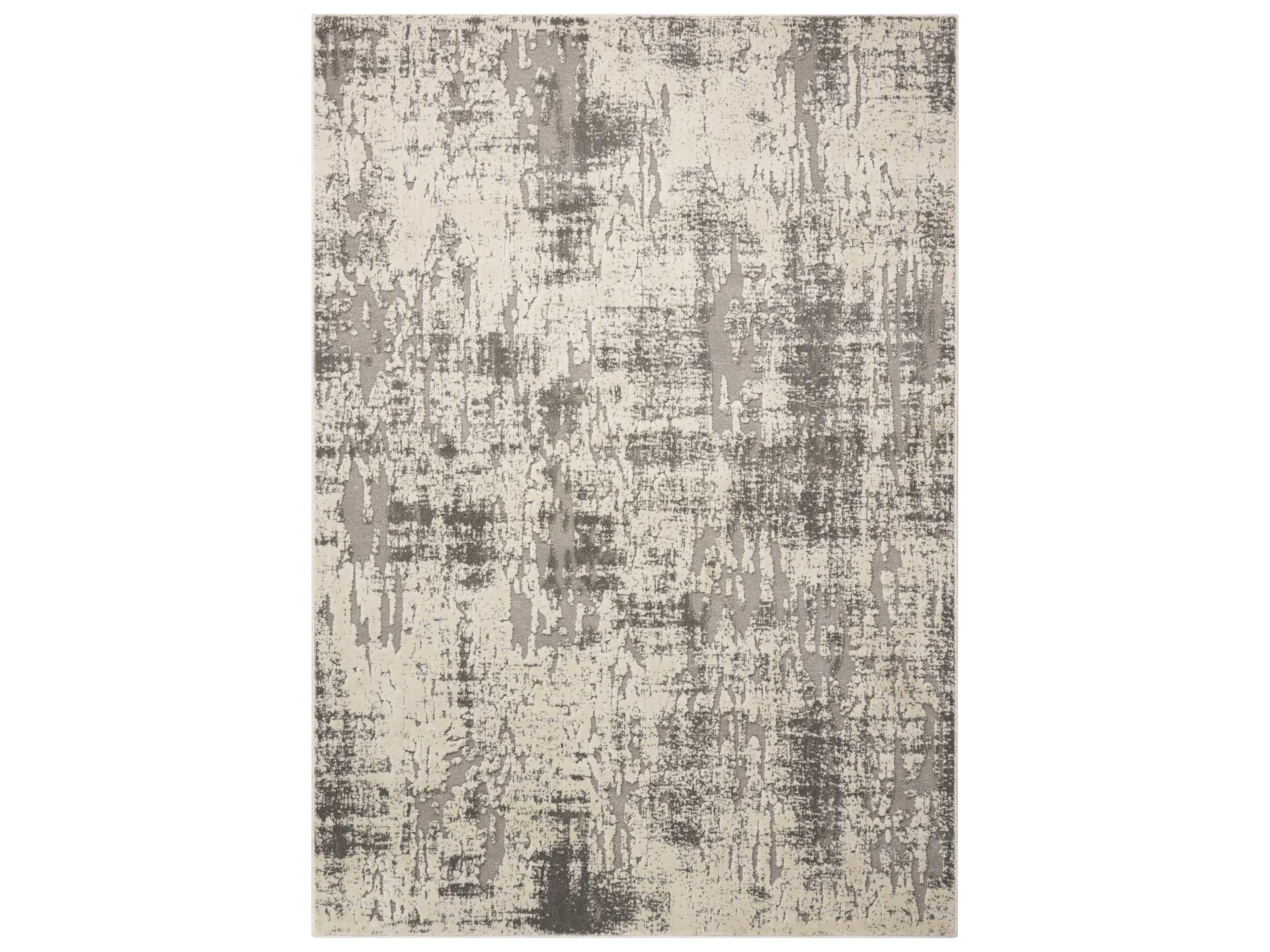 Gleam Collection Area Rug by Michael Amini Abstract Ivory Grey