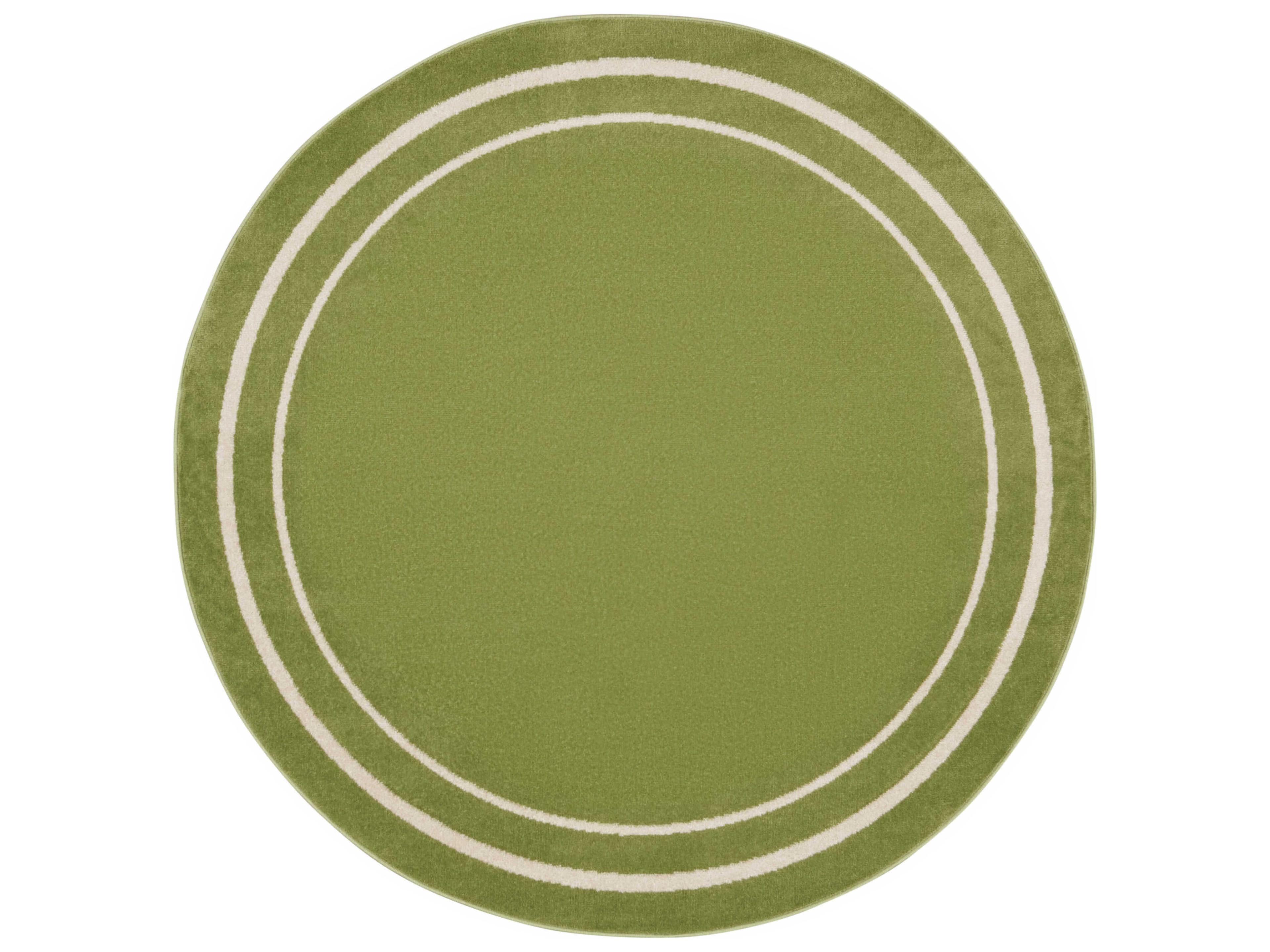 Essentials Bordered Indoor Outdoor Area Rug Green Ivory