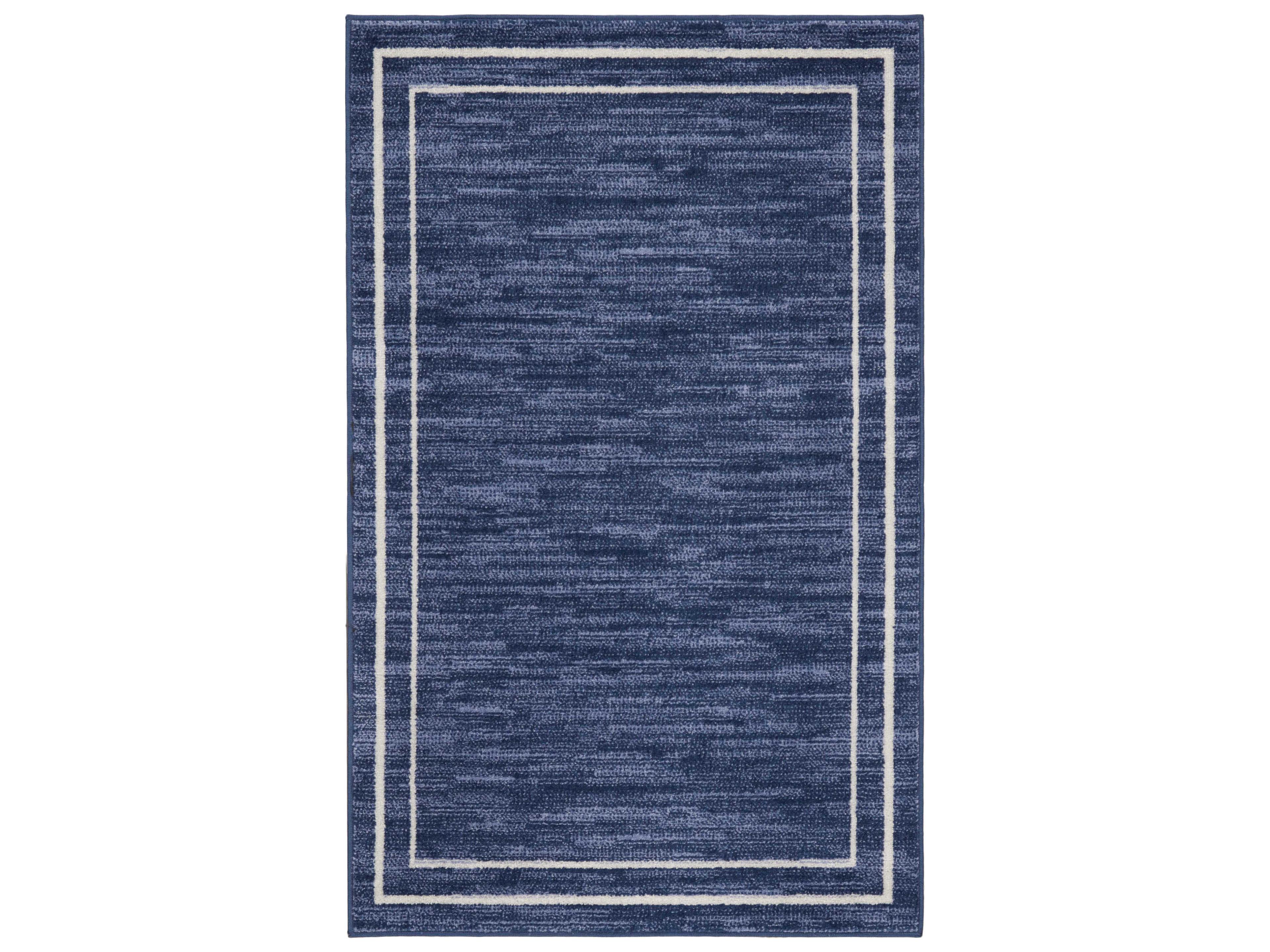 Essentials Indoor Outdoor Area Rug Navy Ivory