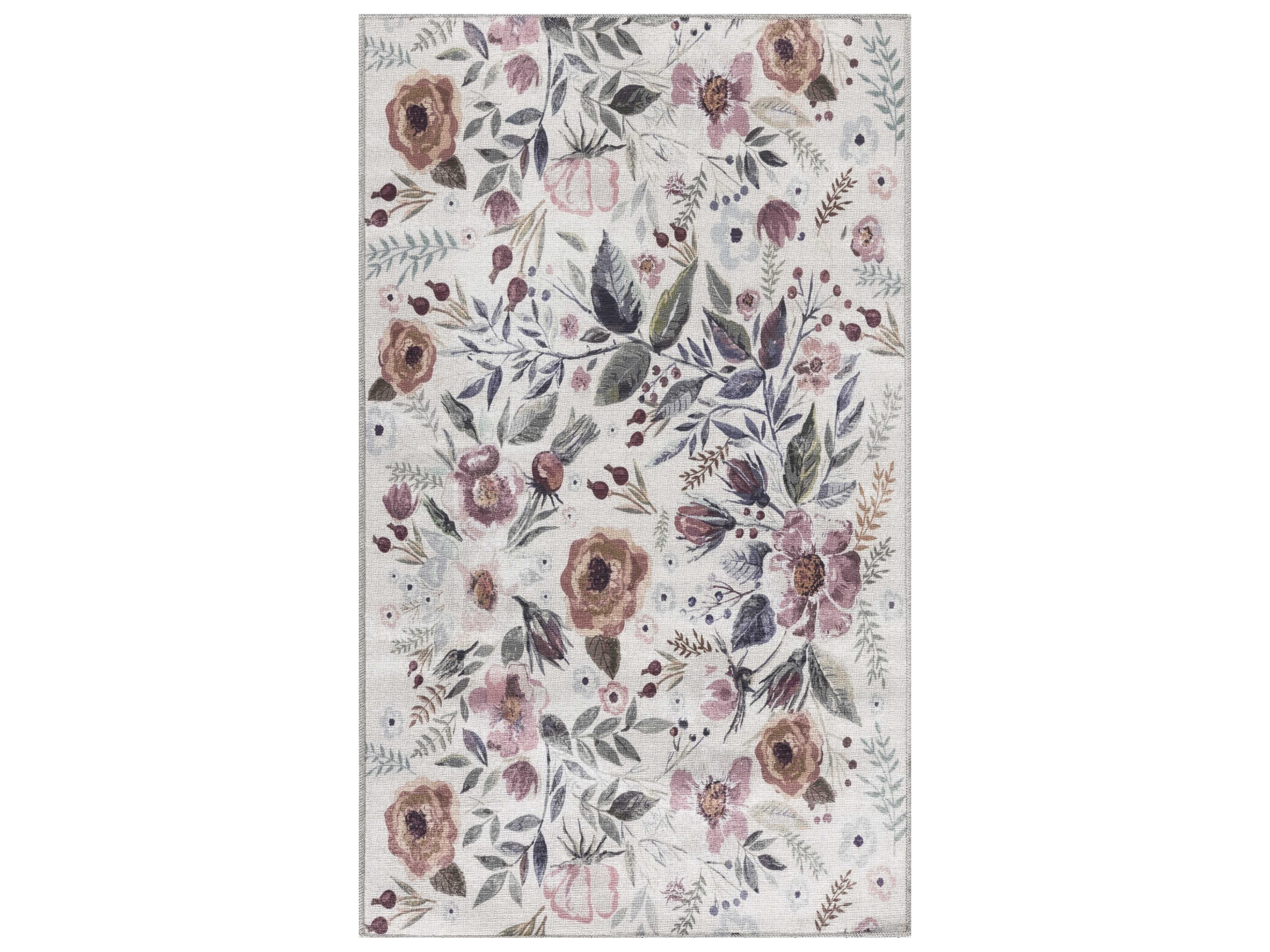 Washables NWB01 Floral Area Rug Vintage Farmhouse