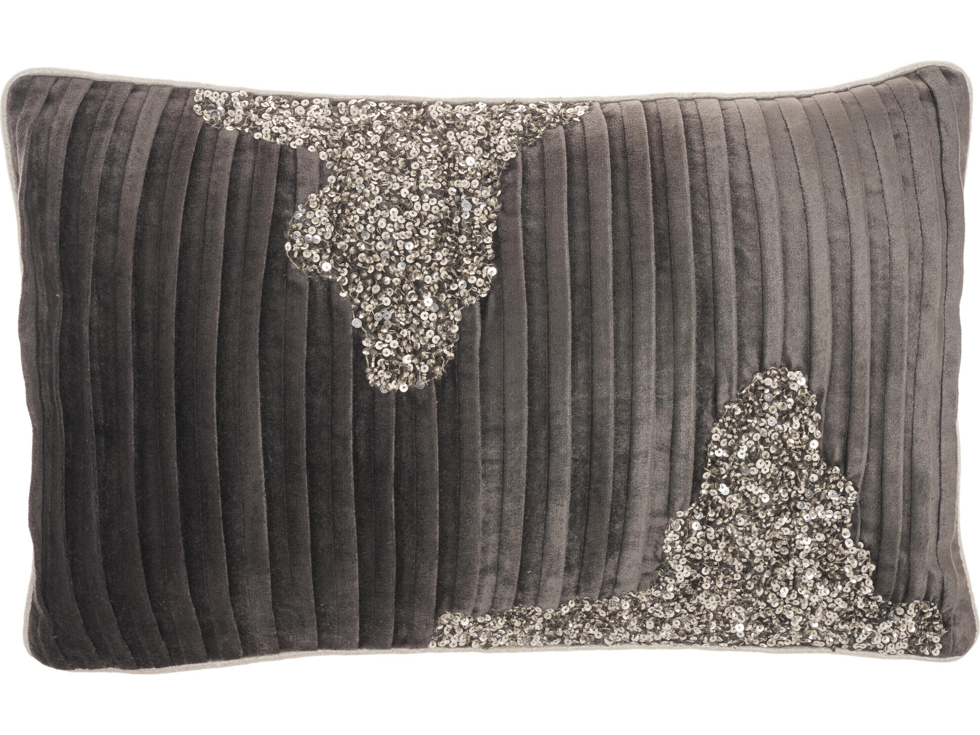 Mina Victory Sofia Beaded Pleated Pillow