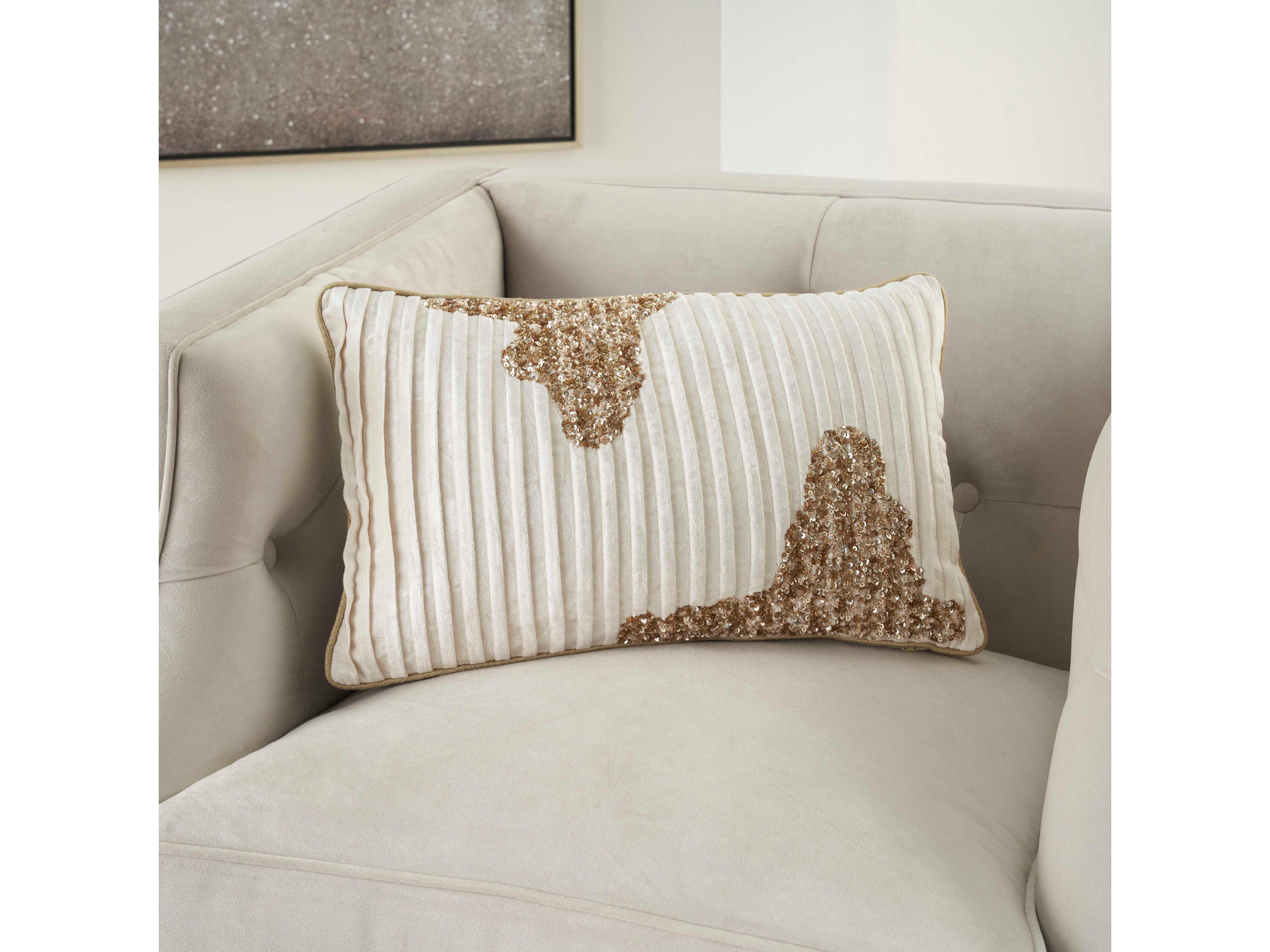 Nourison Mina Victory Sofia Beaded Pleated Pillow