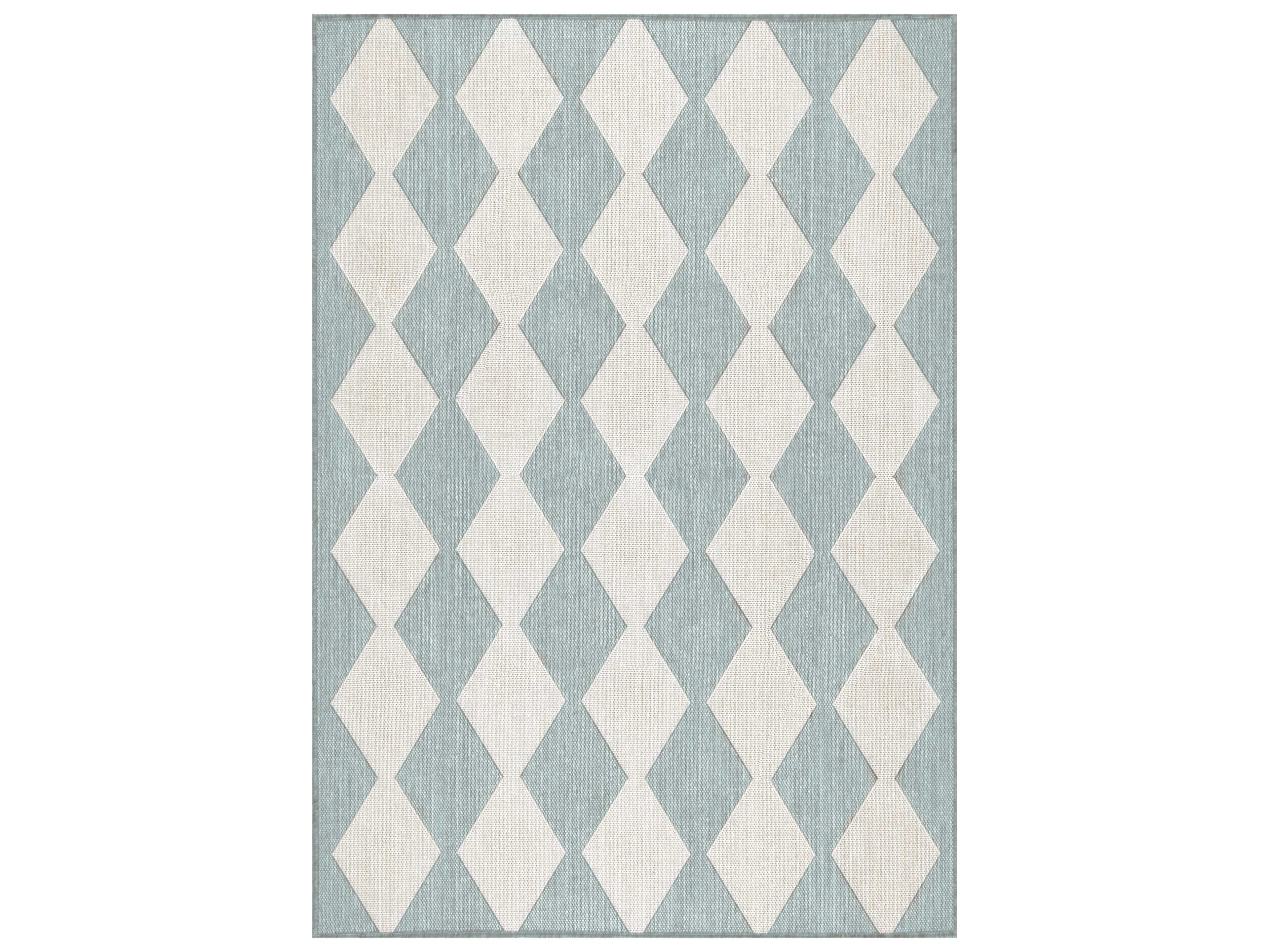 Positano Indoor Outdoor Rug Aqua Geometric