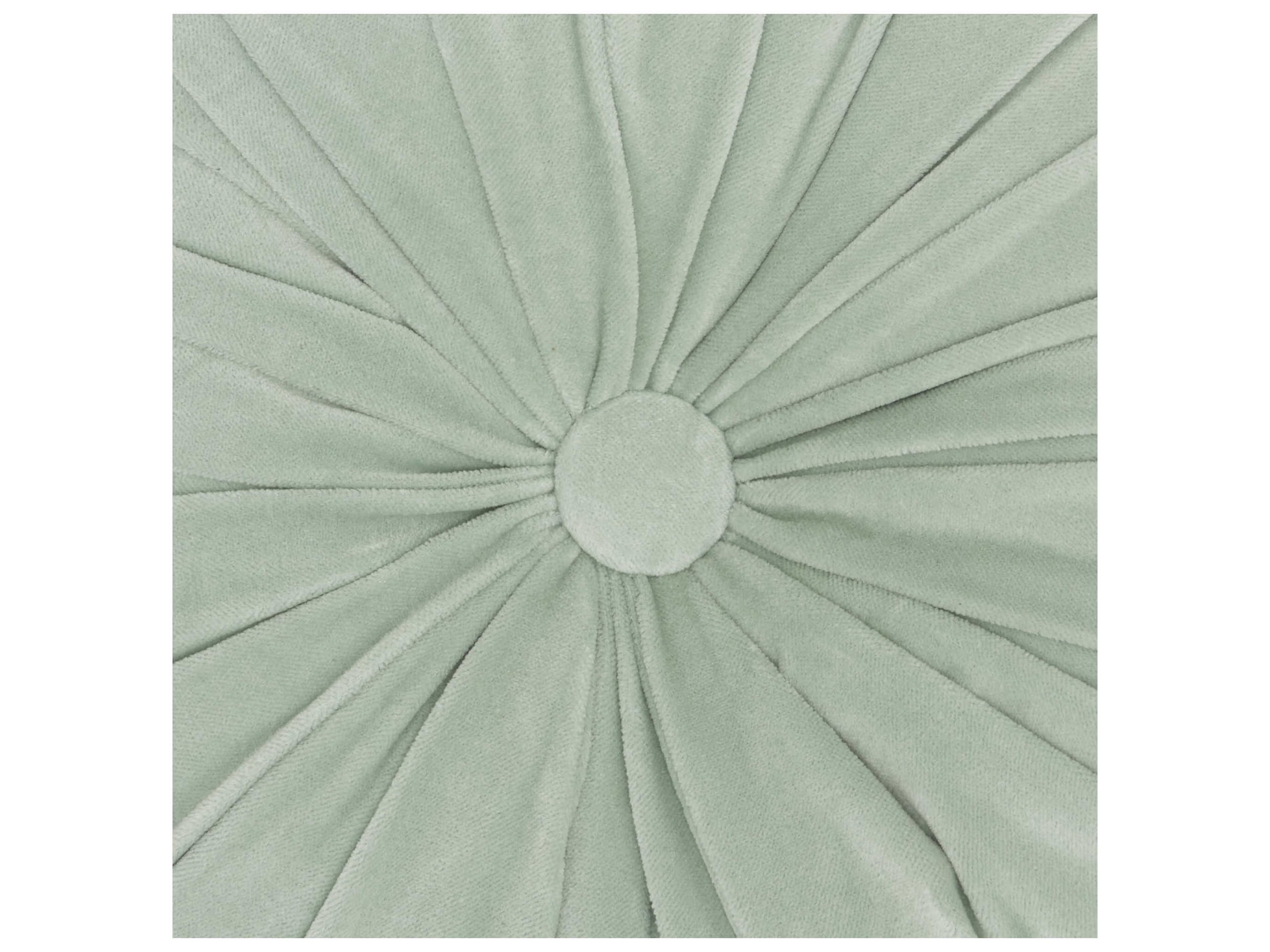 Nourison Sofia Celadon 16" x 16" Round Ruched Velvet Pillow