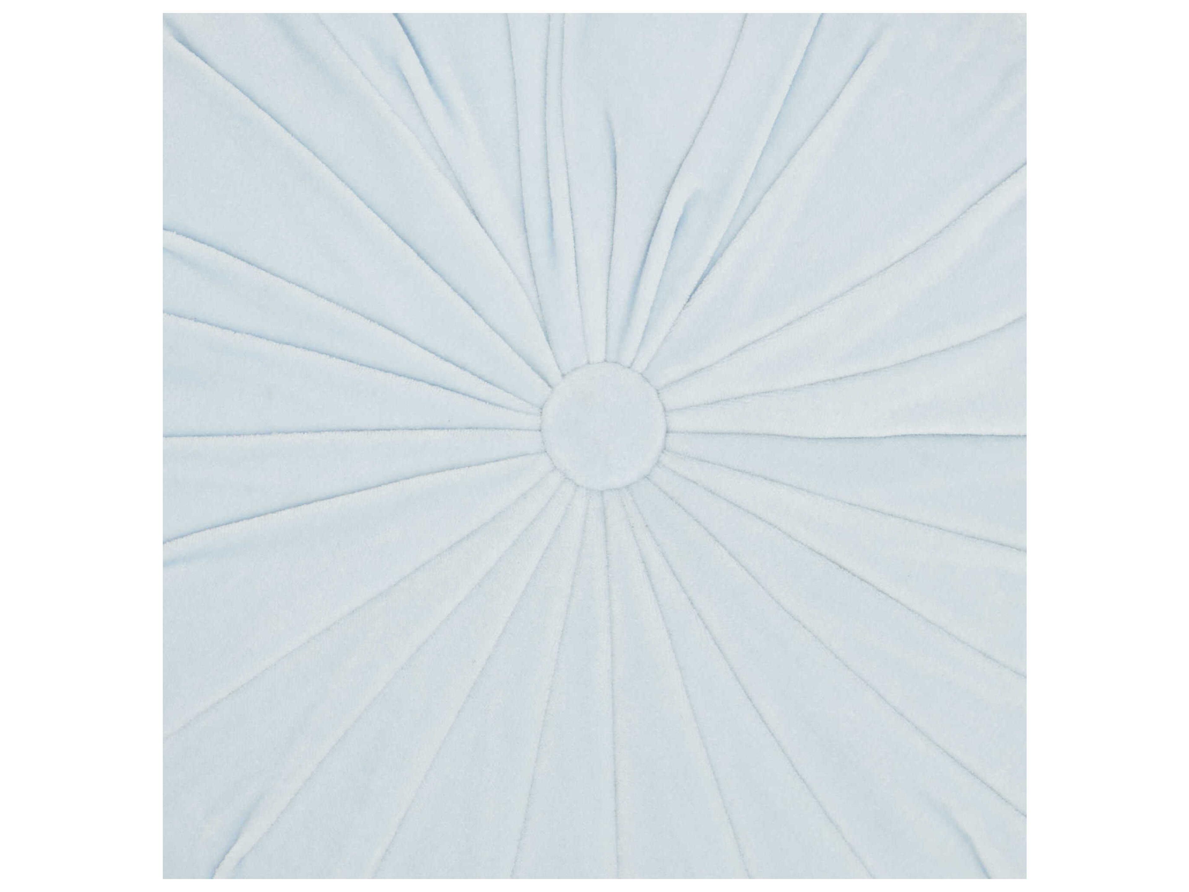 Nourison Sofia Sky 16" x 16" Round Ruched Velvet Pillow